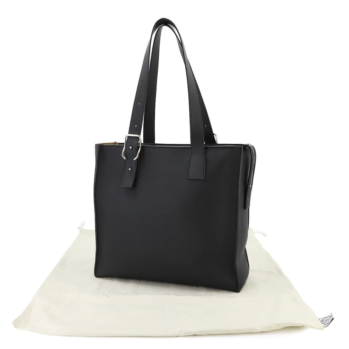 Loewe Black Leather Handbag Tote Bag (Pre-Owned)