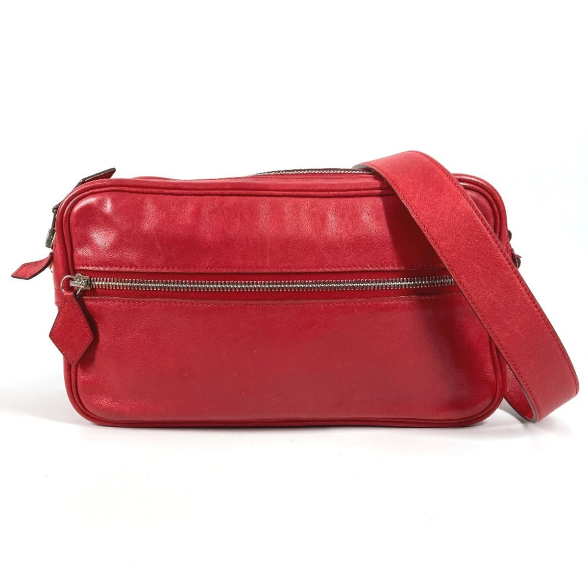 Hermes Red Color Leather Pochette Shoulder Bag (Pre-Owned)