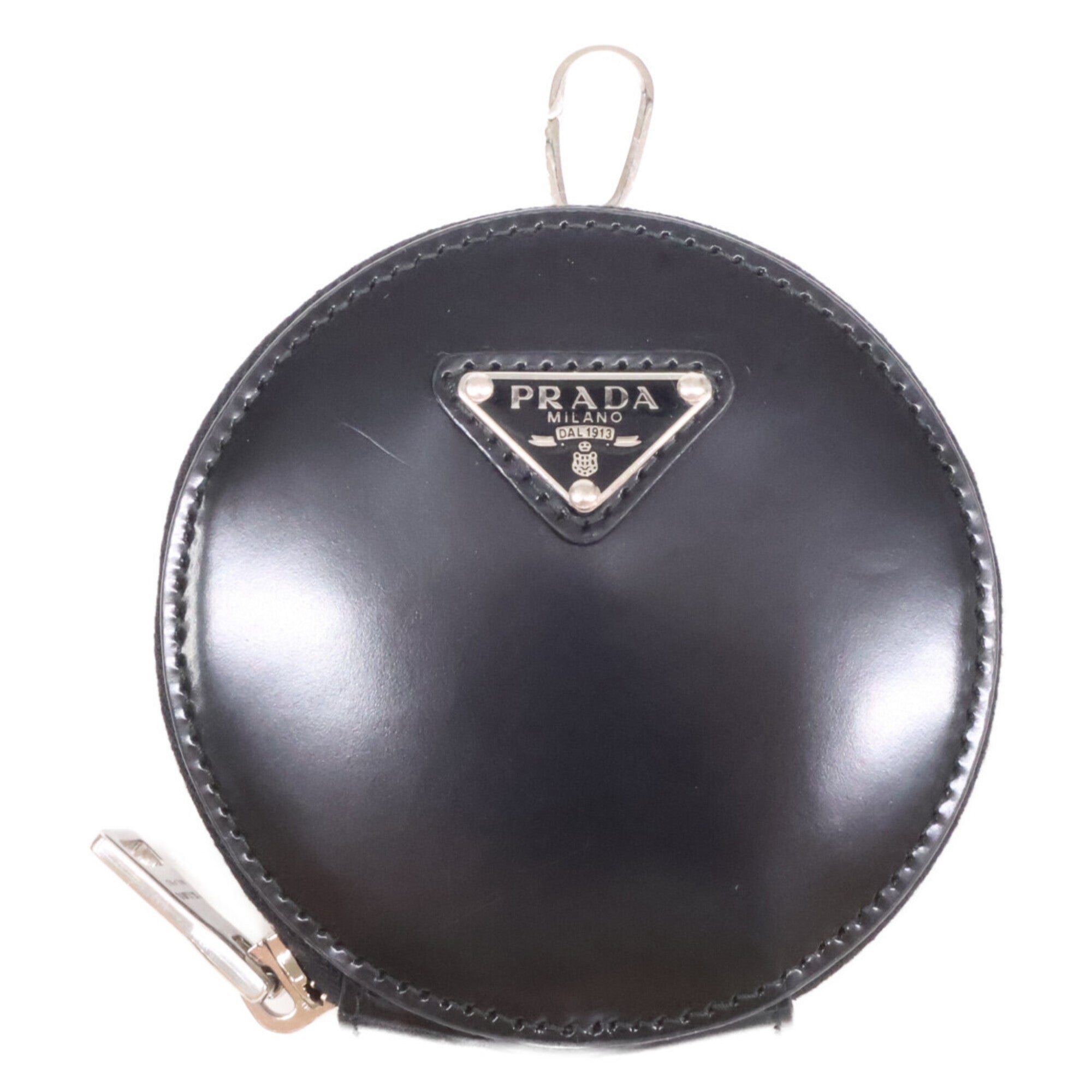 Prada Black Leather Coin Purse/Coin Case (Pre-Owned)