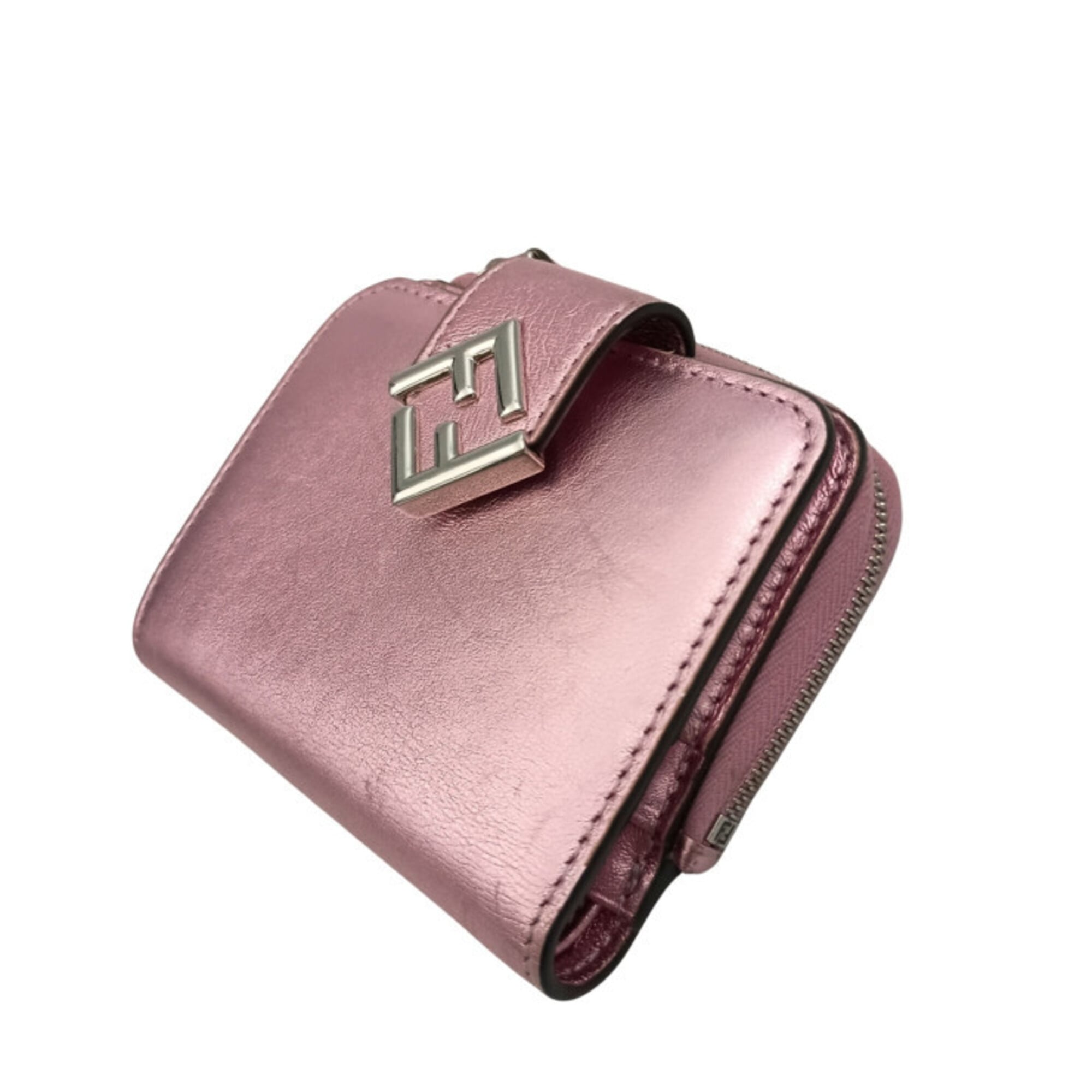 Fendi Metallic Pink Leather Wallet (Bi-Fold) (Pre-Owned)