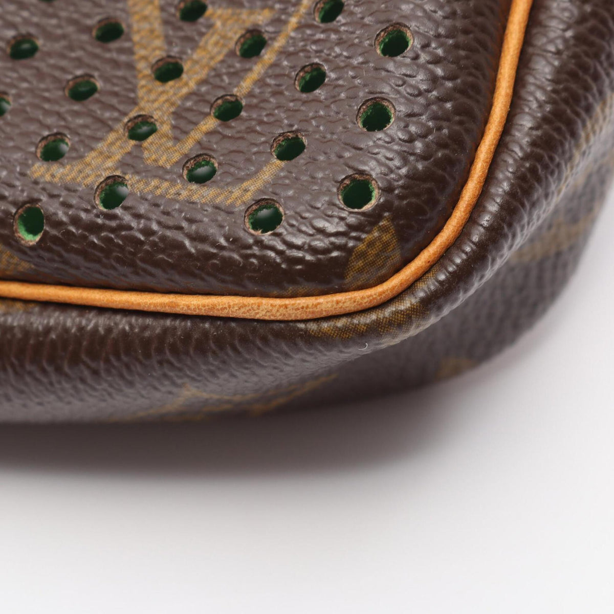 Louis Vuitton Brown Green Monogram Vert Coated Canvas Leather Handbag Pochette (Pre-Owned)