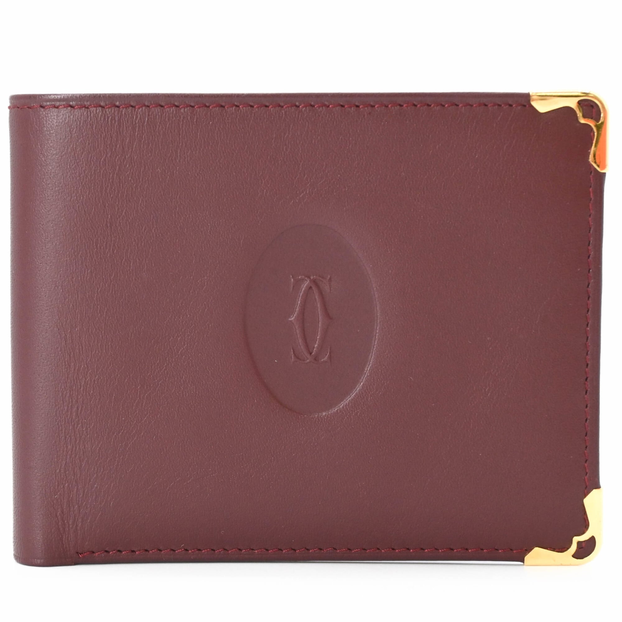 Cartier Must Bordeaux Leather Wallet (Bi-Fold) (Pre-Owned)