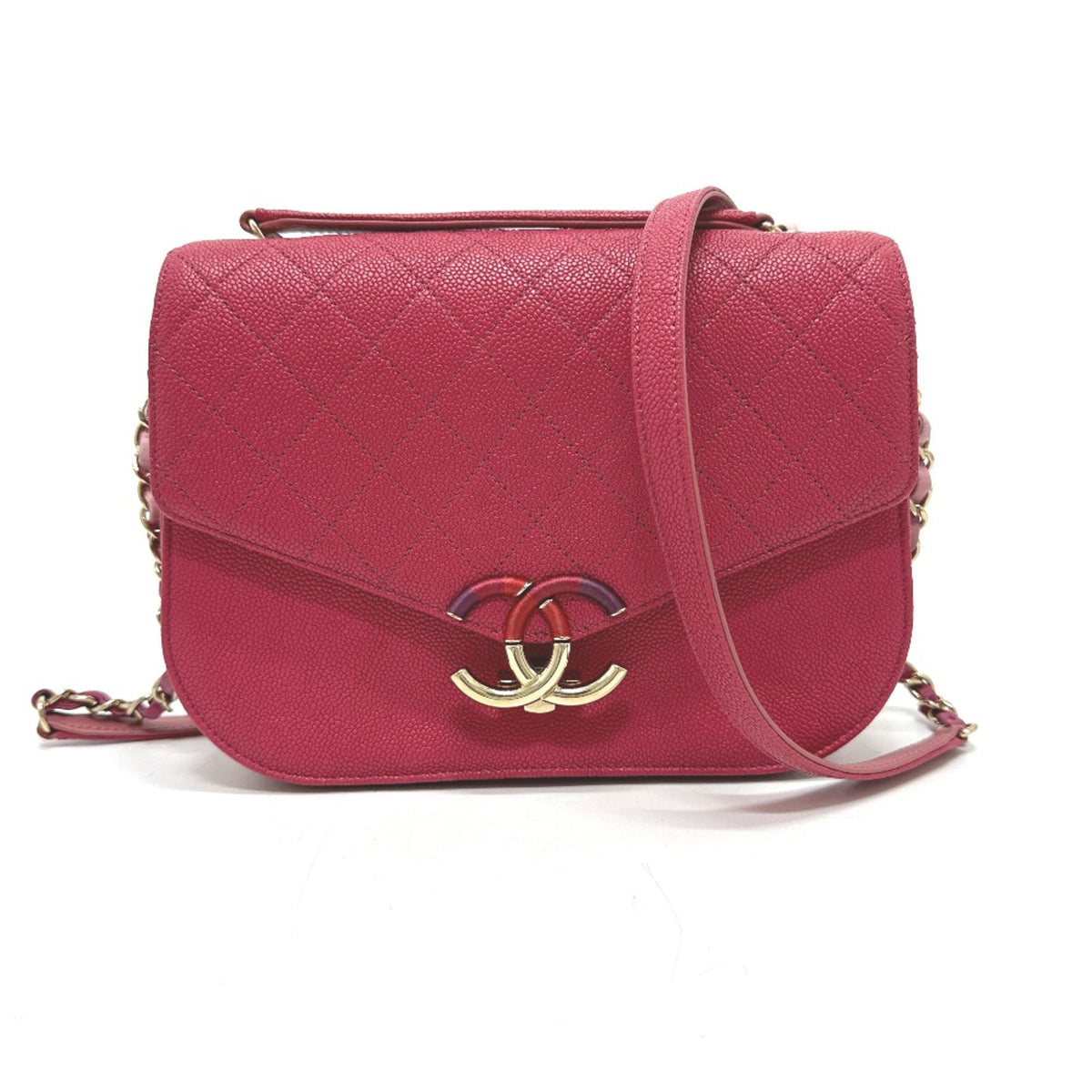 Chanel Pink Leather Shoulder Bag (Pre-Owned)