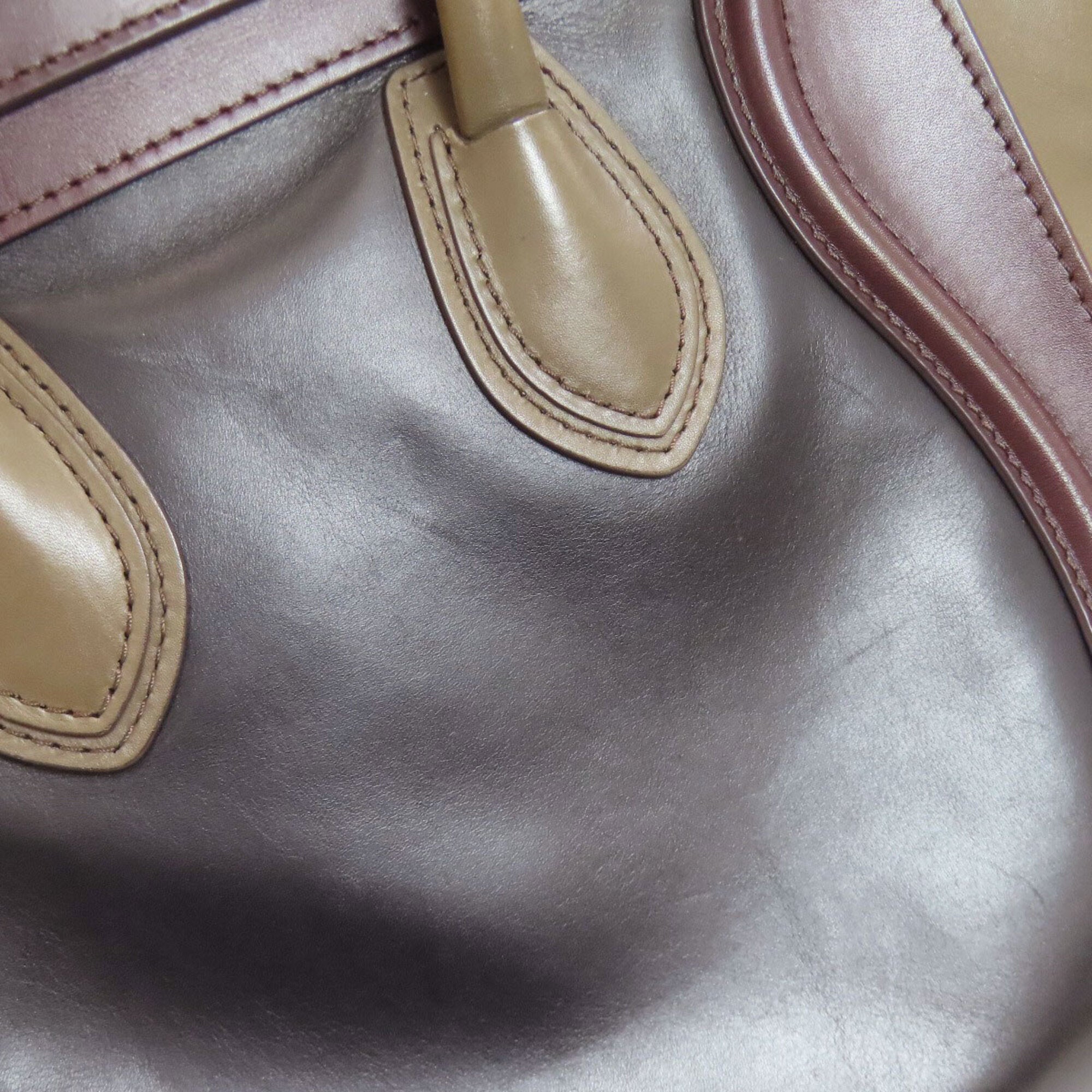 Celine Black Bordeaux Brown Leather Tote Bag (Pre-Owned)