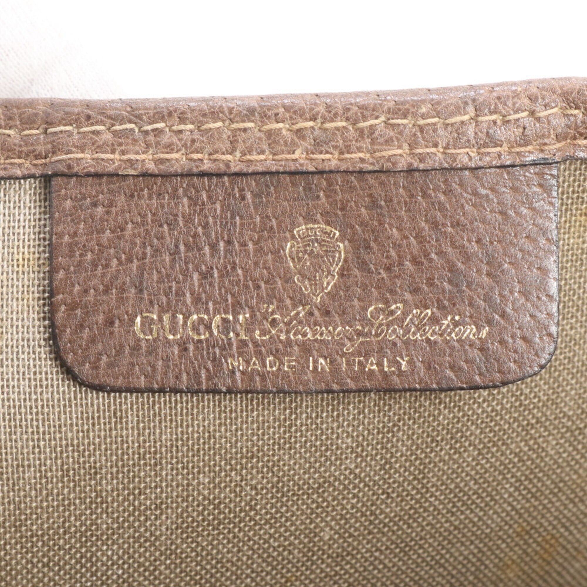 Gucci Sherry Line Beige Leather Coated Canvas Handbag Shoulder Bag Tote Bag (Pre-Owned)