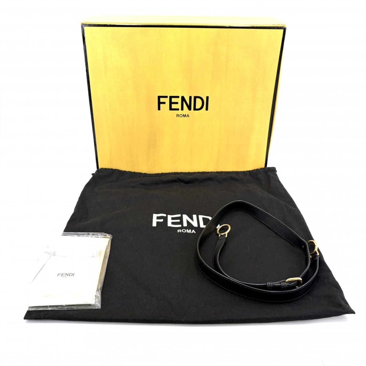 Fendi Peekaboo Black Leather Handbag Shoulder Bag (Pre-Owned)