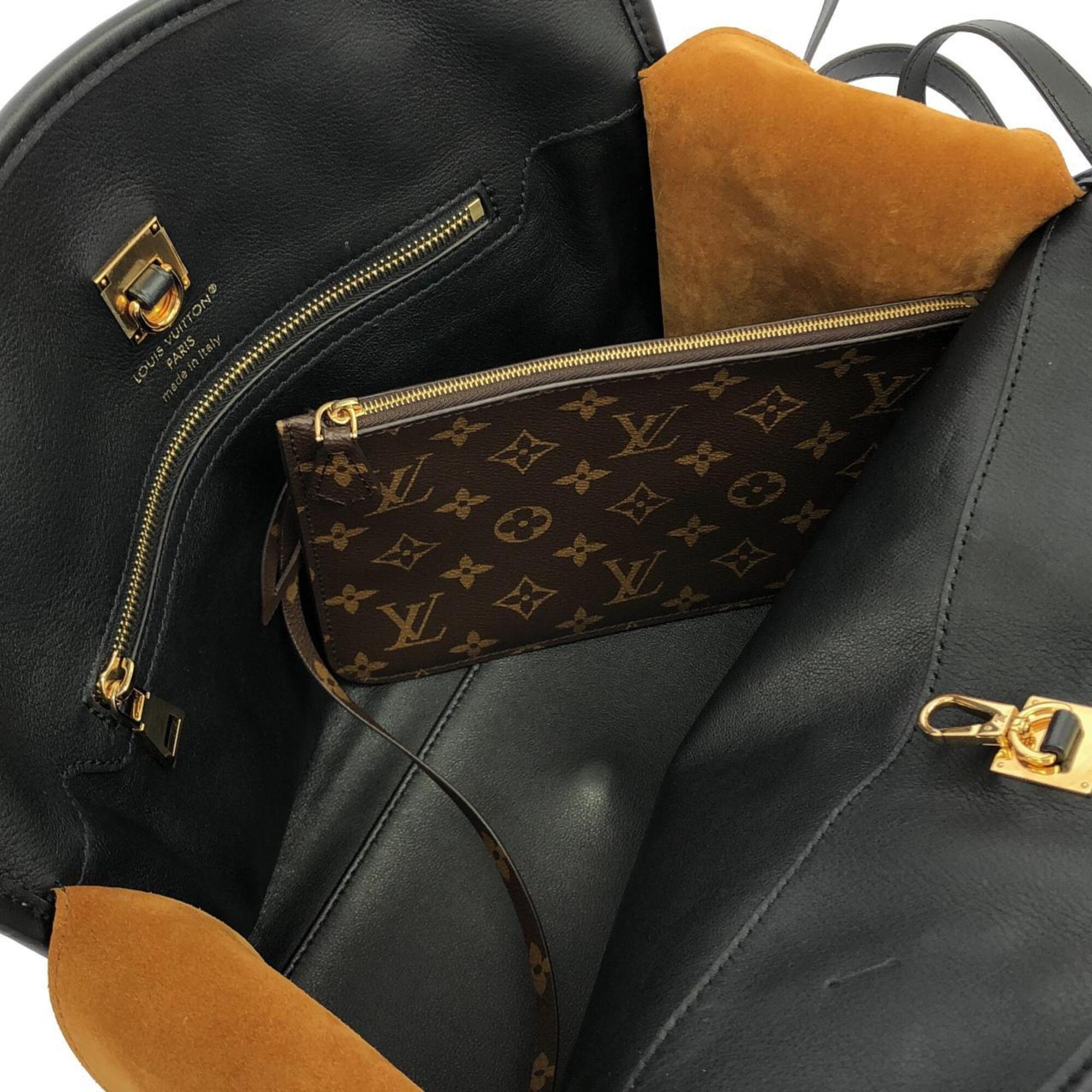 Louis Vuitton Black Leather Pouch Shoulder Bag (Pre-Owned)