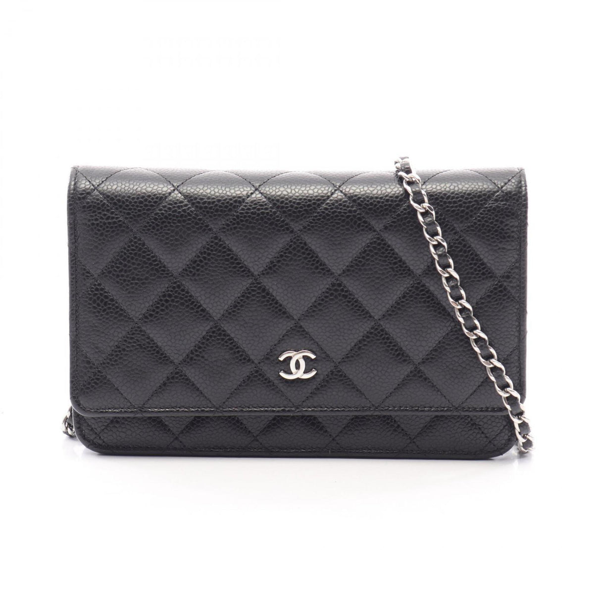 Chanel Black Grained Calfskin Handbag Shoulder Bag (Pre-Owned)