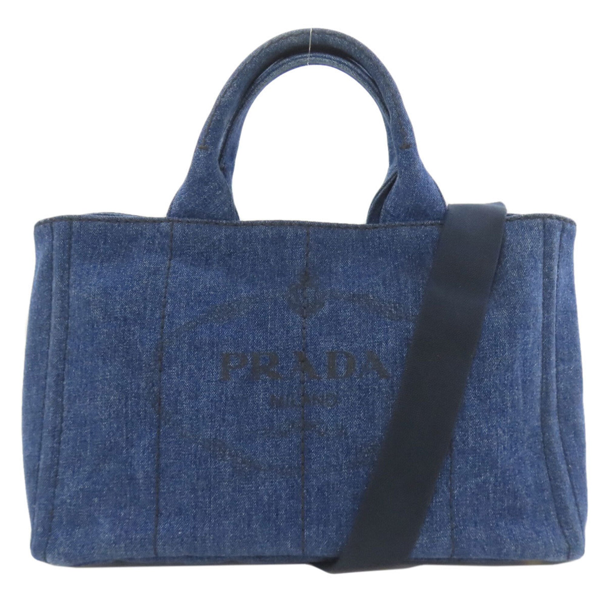 Prada Canapa Blue Denim Handbag (Pre-Owned)
