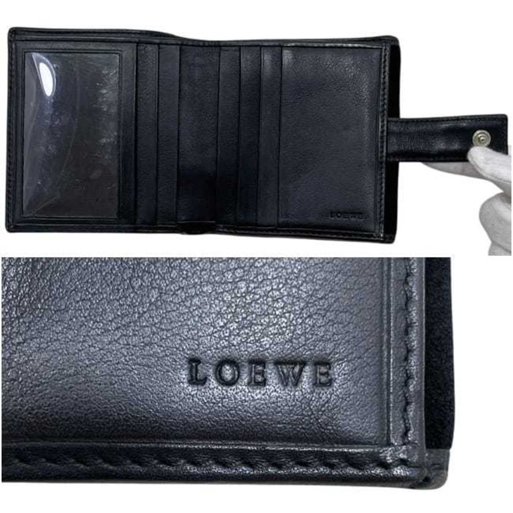 Loewe Black Suede Leather Wallet (Bi-Fold) (Pre-Owned)