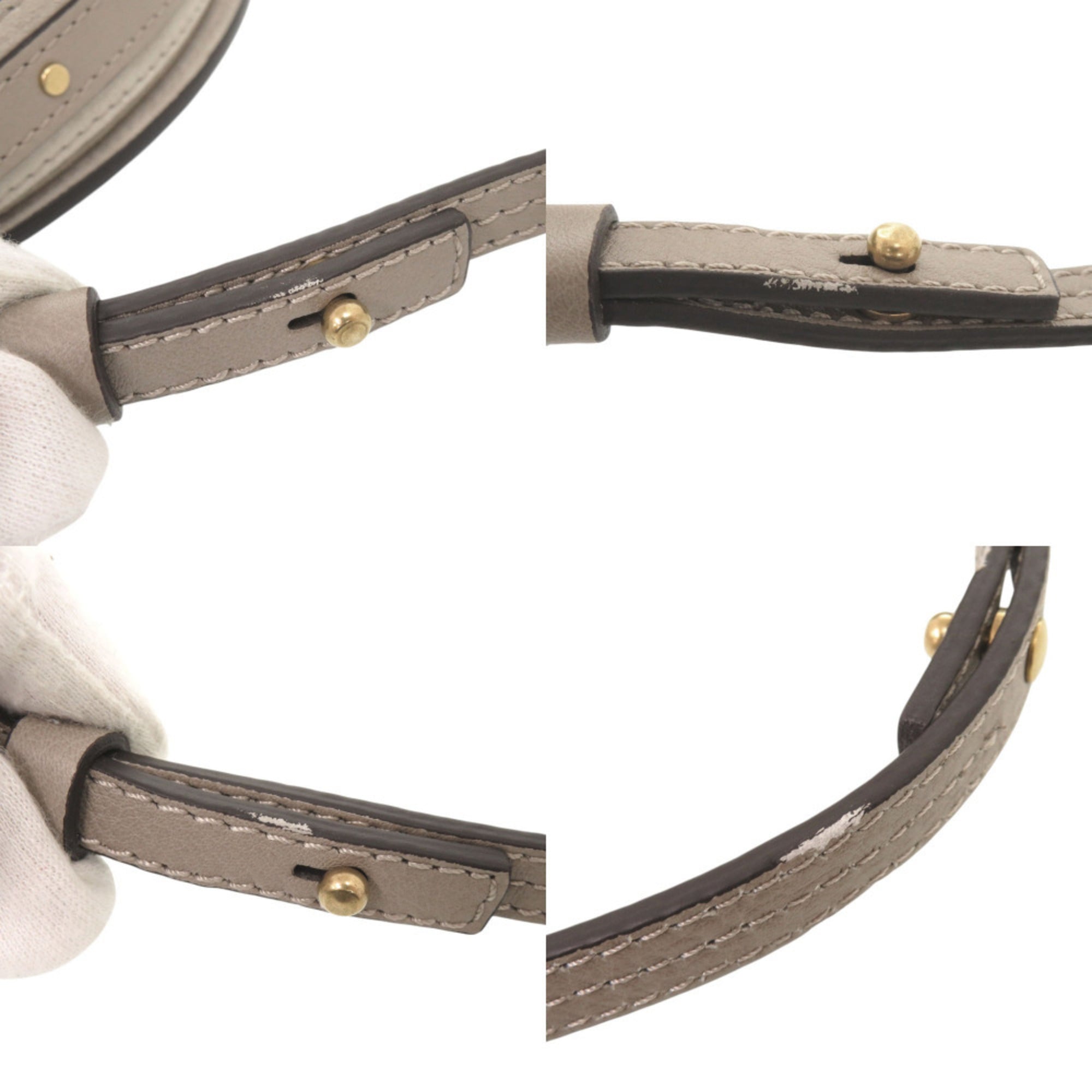 Chloé Gray Beige Suede Leather Handbag Shoulder Bag (Pre-Owned)