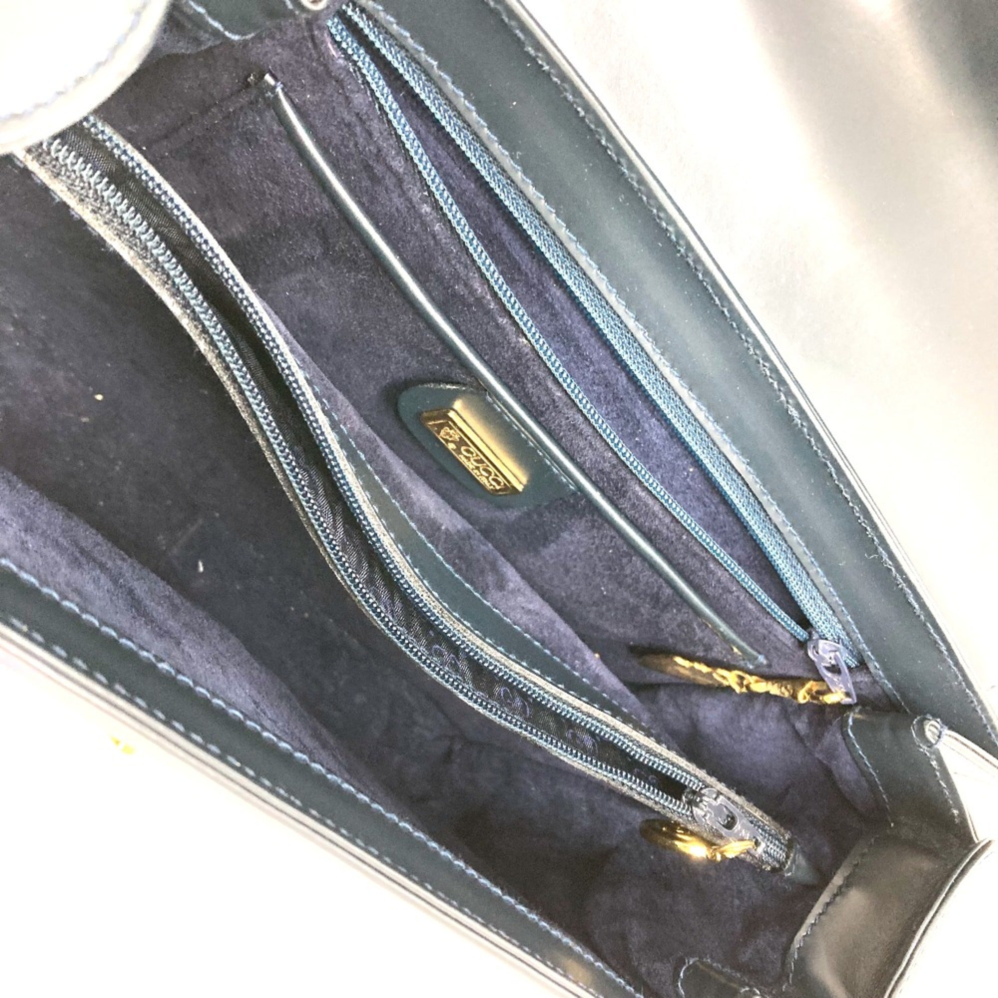 Gucci Navy Leather Handbag (Pre-Owned)