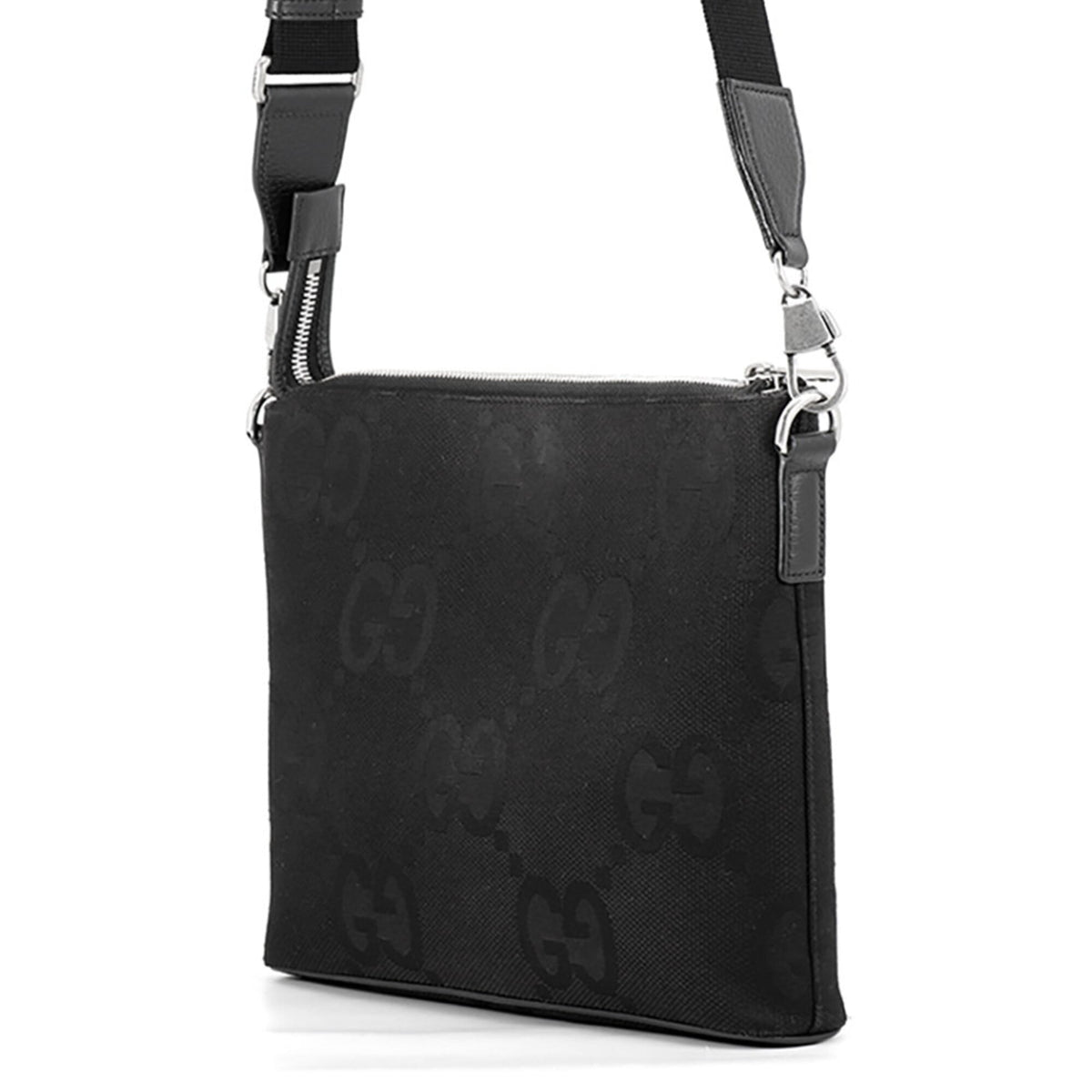 Gucci Black Canvas Handbag Messenger Bag Shoulder Bag (Pre-Owned)