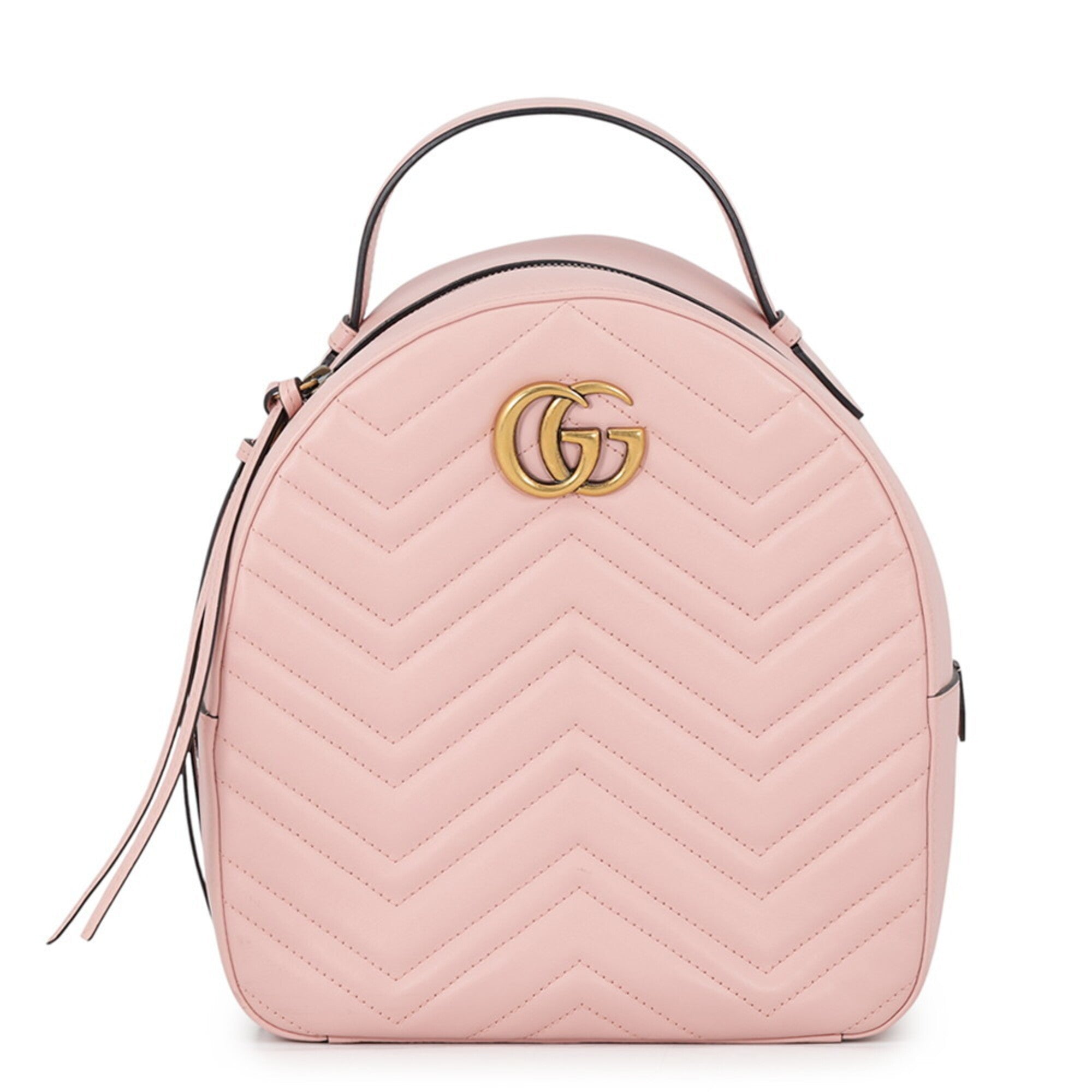 Gucci Gg Marmont Pink Leather Backpack (Pre-Owned)