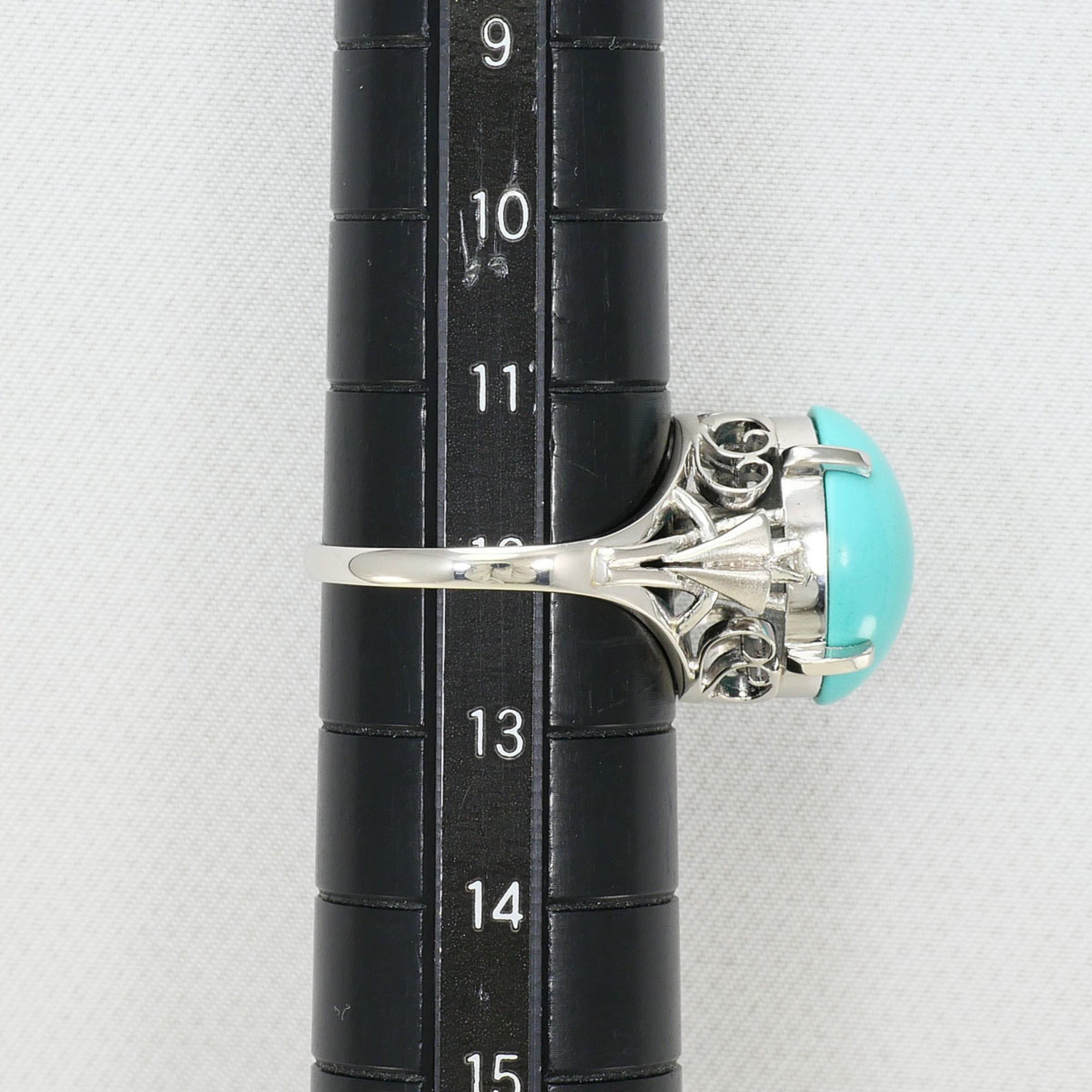 Unbranded Platinum Turquoise Platinum 900 Band Ring (Pre-Owned)