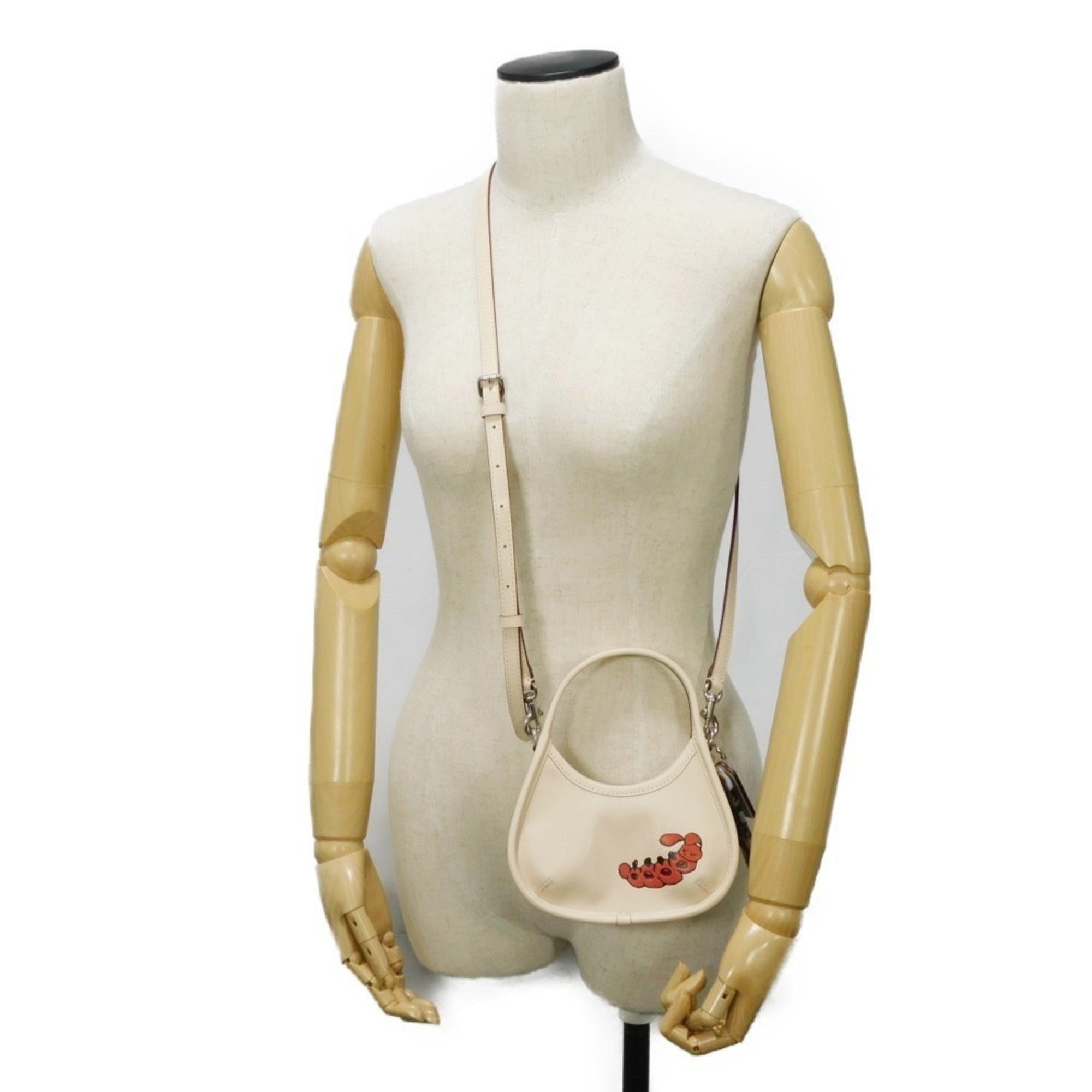 Coach White Leather Handbag Shoulder Bag (Pre-Owned)