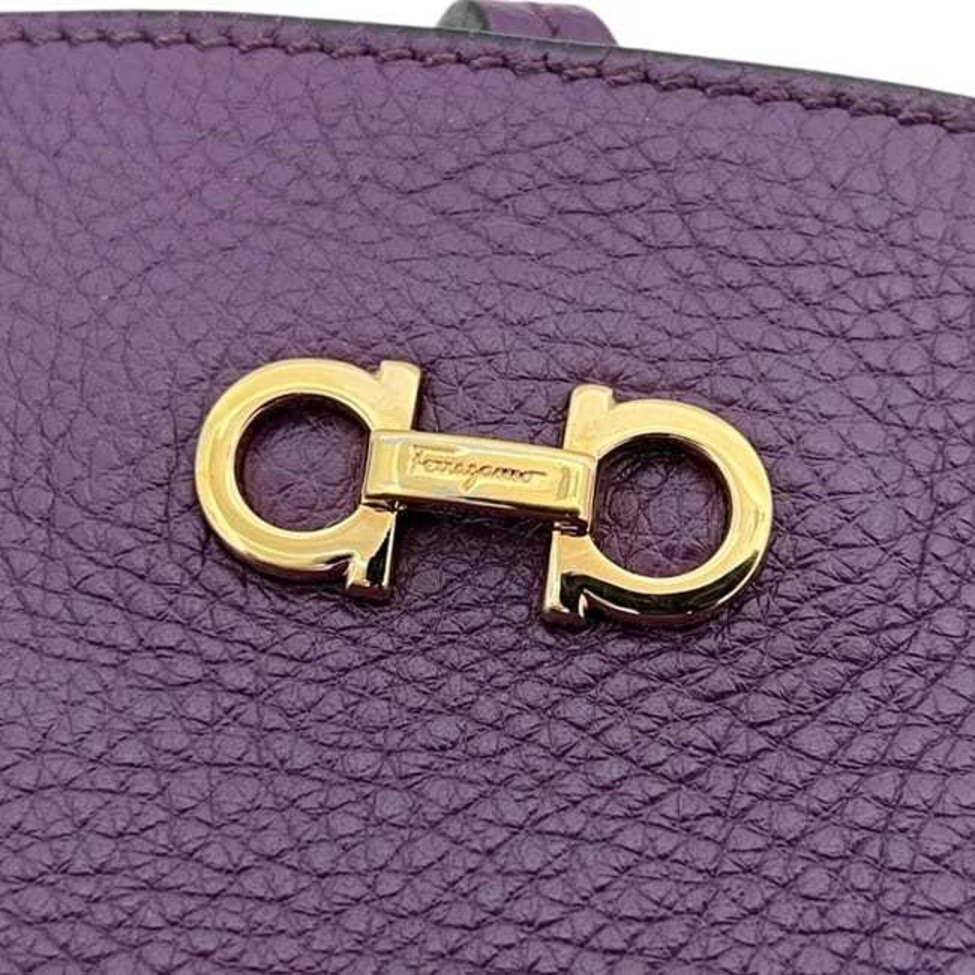 Salvatore Ferragamo Purple Leather Tote Bag (Pre-Owned)