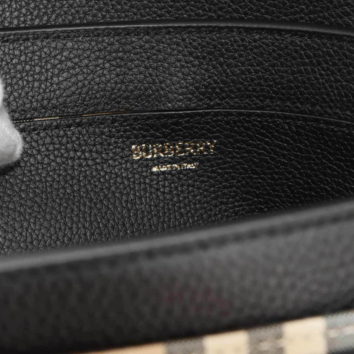 Burberry Black Canvas Leather Handbag Shoulder Bag (Pre-Owned)