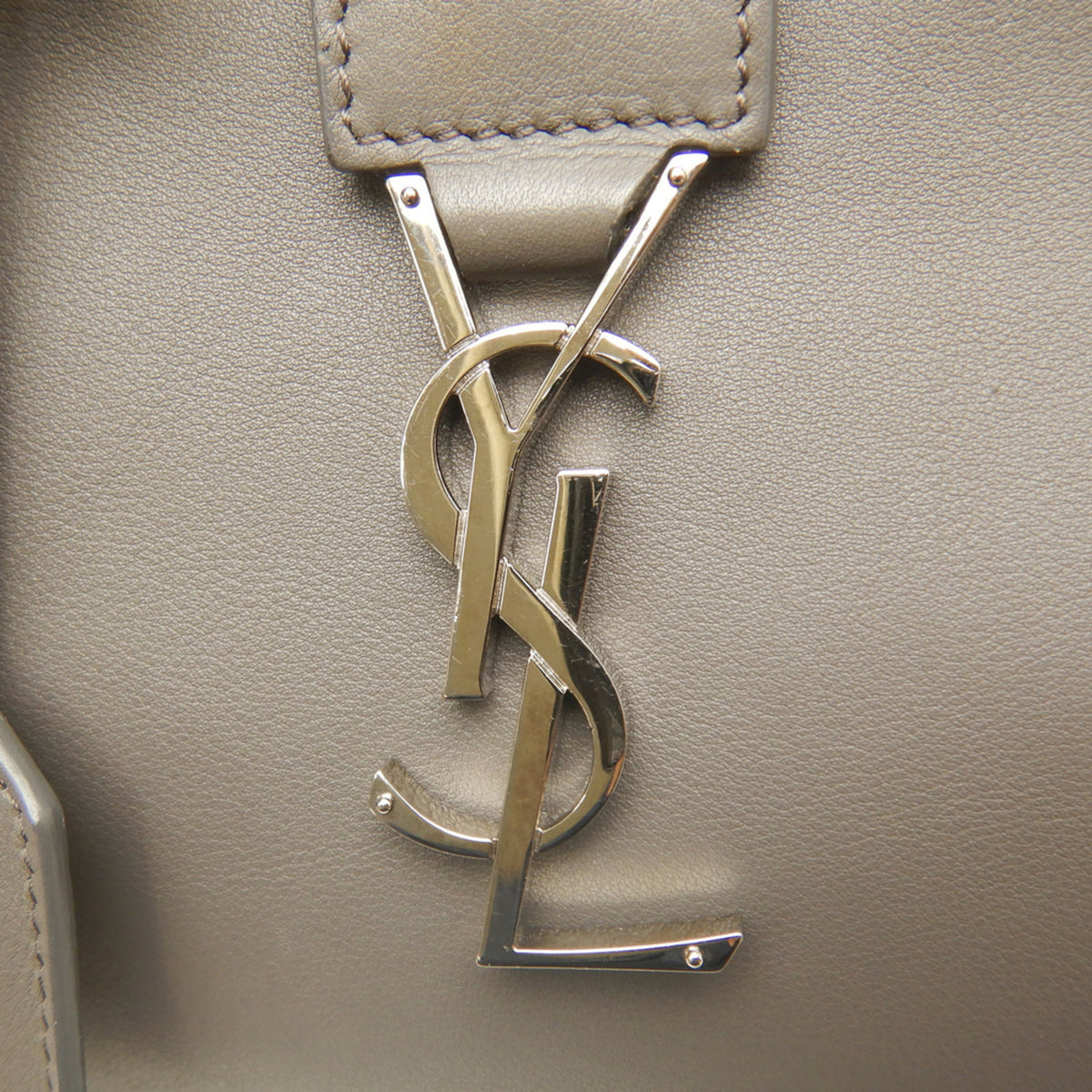 Yves Saint Laurent Gray Yellow Leather Handbag (Pre-Owned)