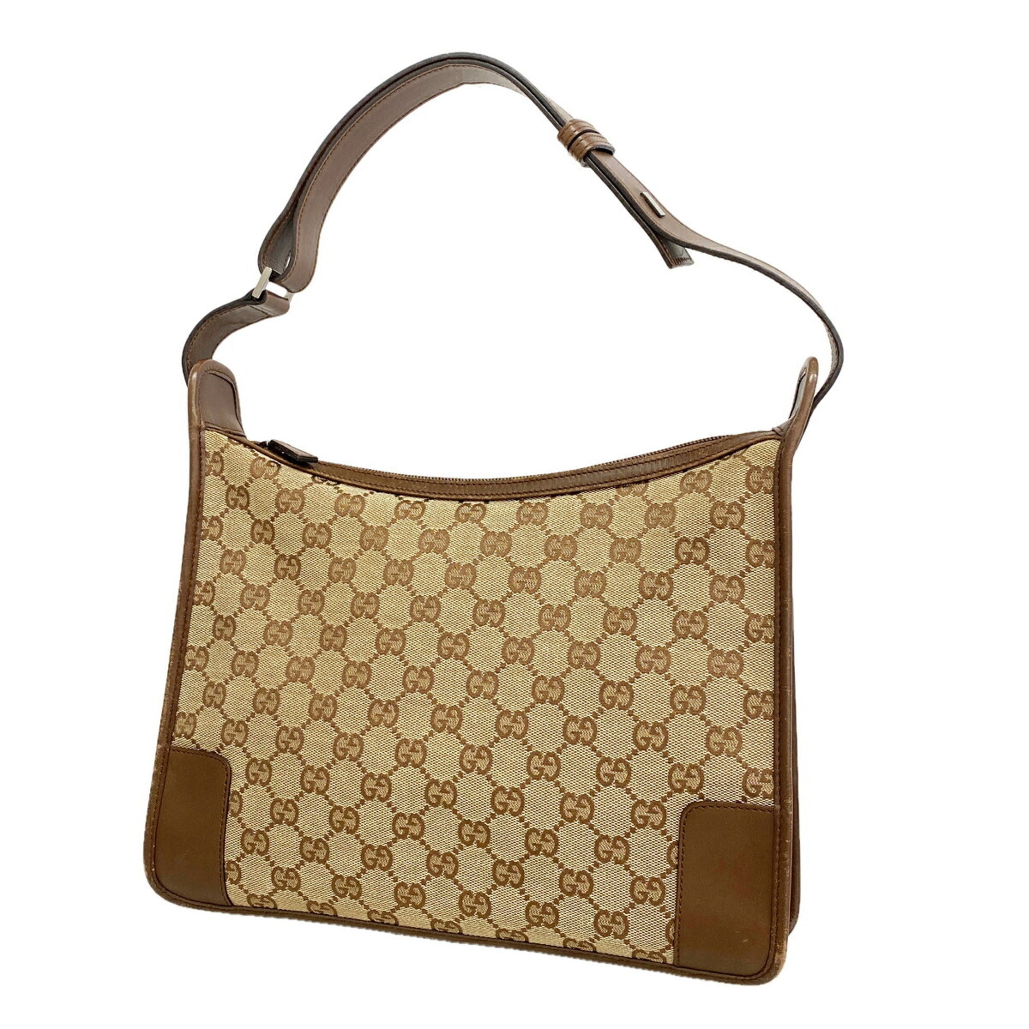 Gucci Beige Canvas Shoulder Bag (Pre-Owned)