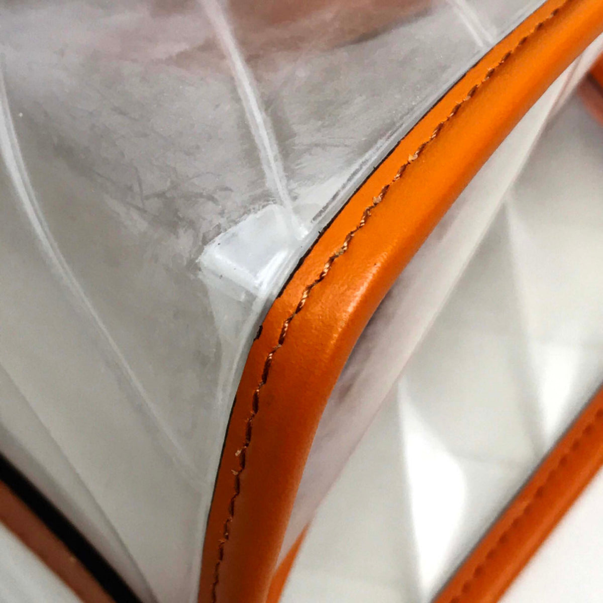 Fendi Peekaboo Clear Orange Vinyl Leather Handbag (Pre-Owned)