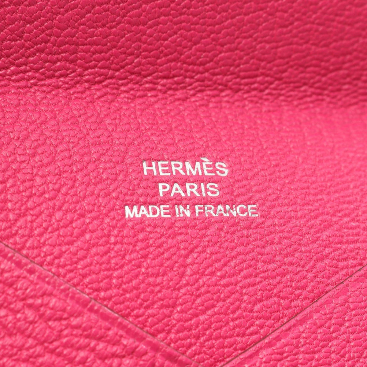 Hermes Pink Rose Shocking Chevre Leather Leather Coin Purse/Coin Case (Pre-Owned)