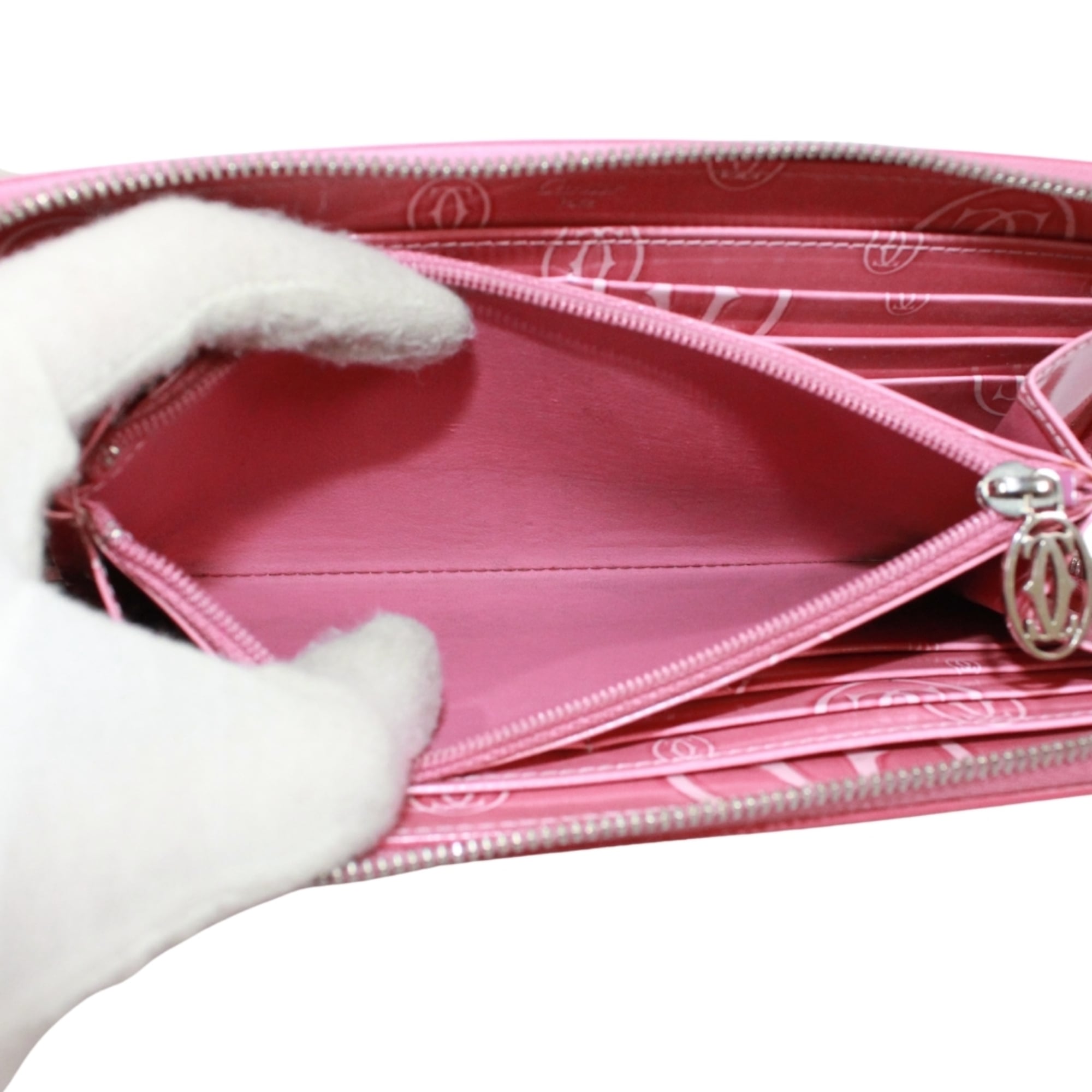 Cartier Pink Leather Long Wallet (Bi-Fold) (Pre-Owned)