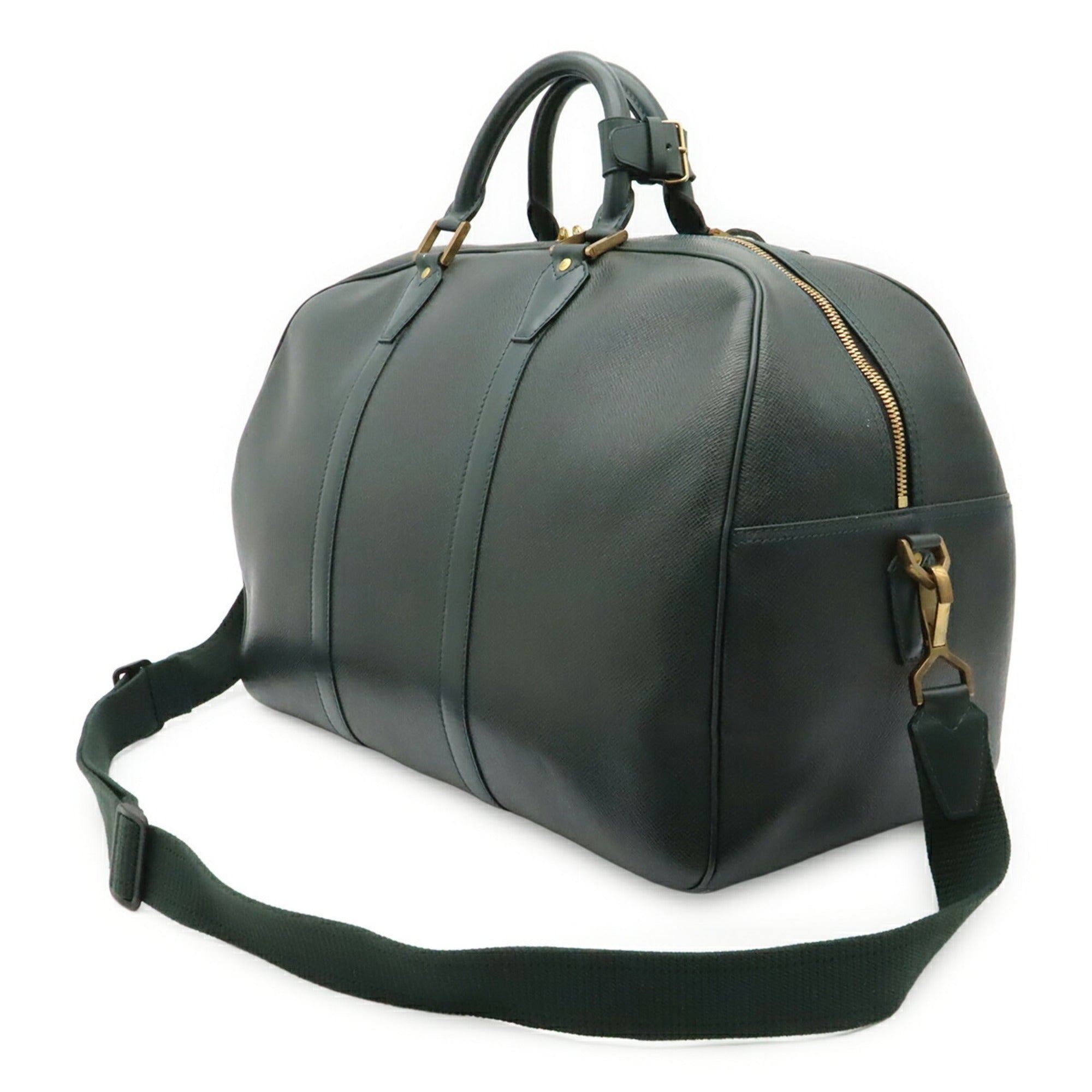Louis Vuitton Episea Green Taiga Leather Boston Bag Shoulder Bag (Pre-Owned)