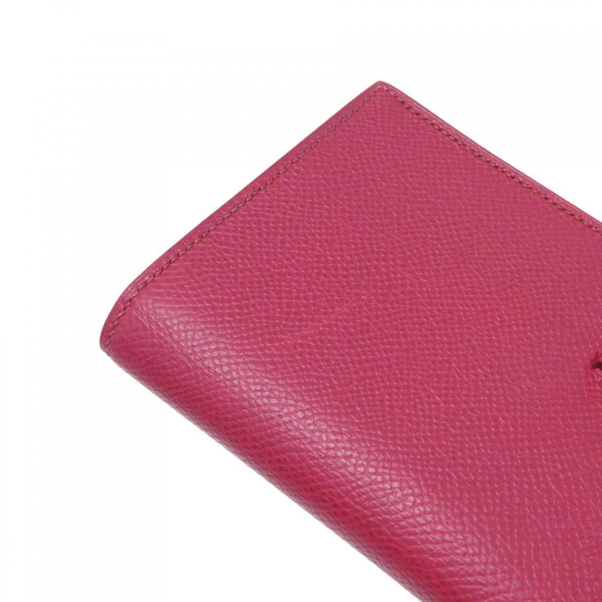 Hermes Bearn Ruby Epsom Leather Long Wallet (Bi-Fold) (Pre-Owned)