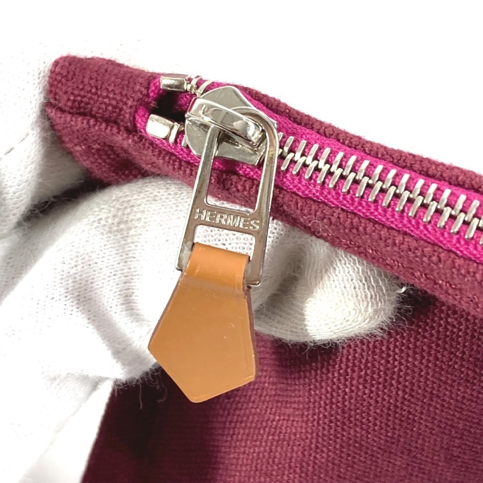 Hermes Black Pink Canvas Shoulder Bag Tote Bag (Pre-Owned)