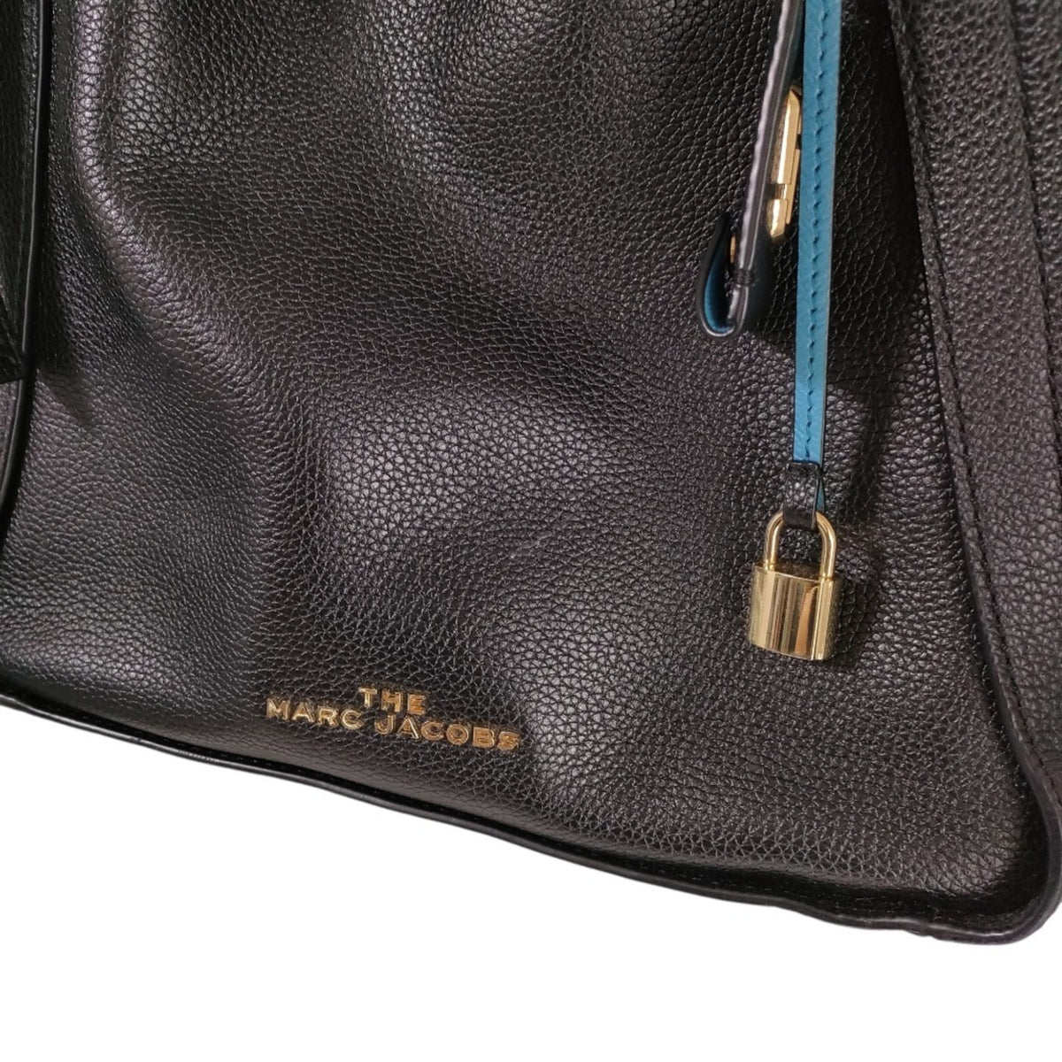 Marc Jacobs Black Blue Leather Tote Bag (Pre-Owned)