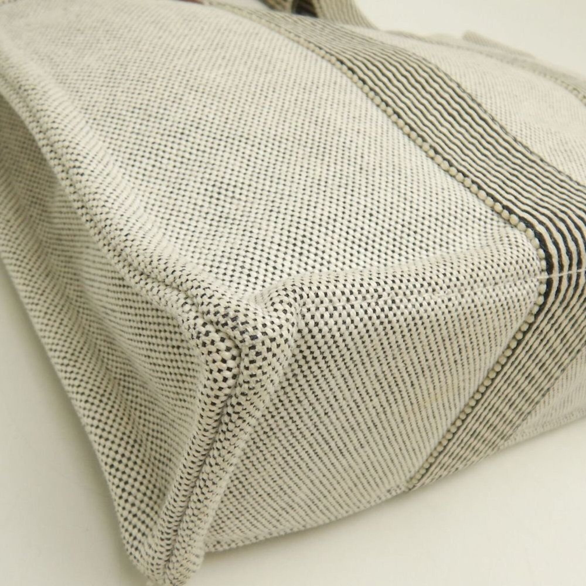 Hermes Black Gray Canvas Tote Bag (Pre-Owned)