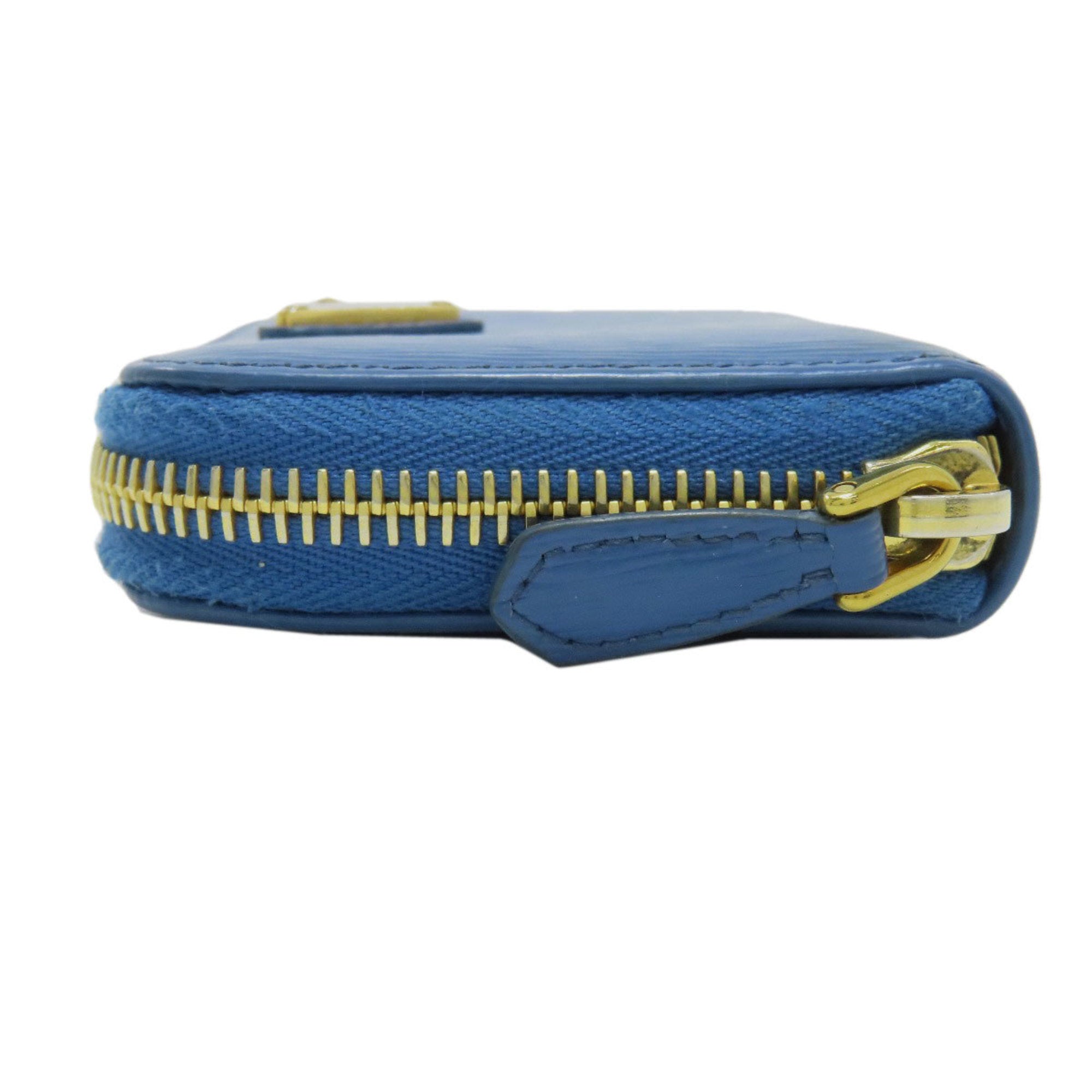 Prada Blue Leather Coin Purse/Coin Case (Pre-Owned)