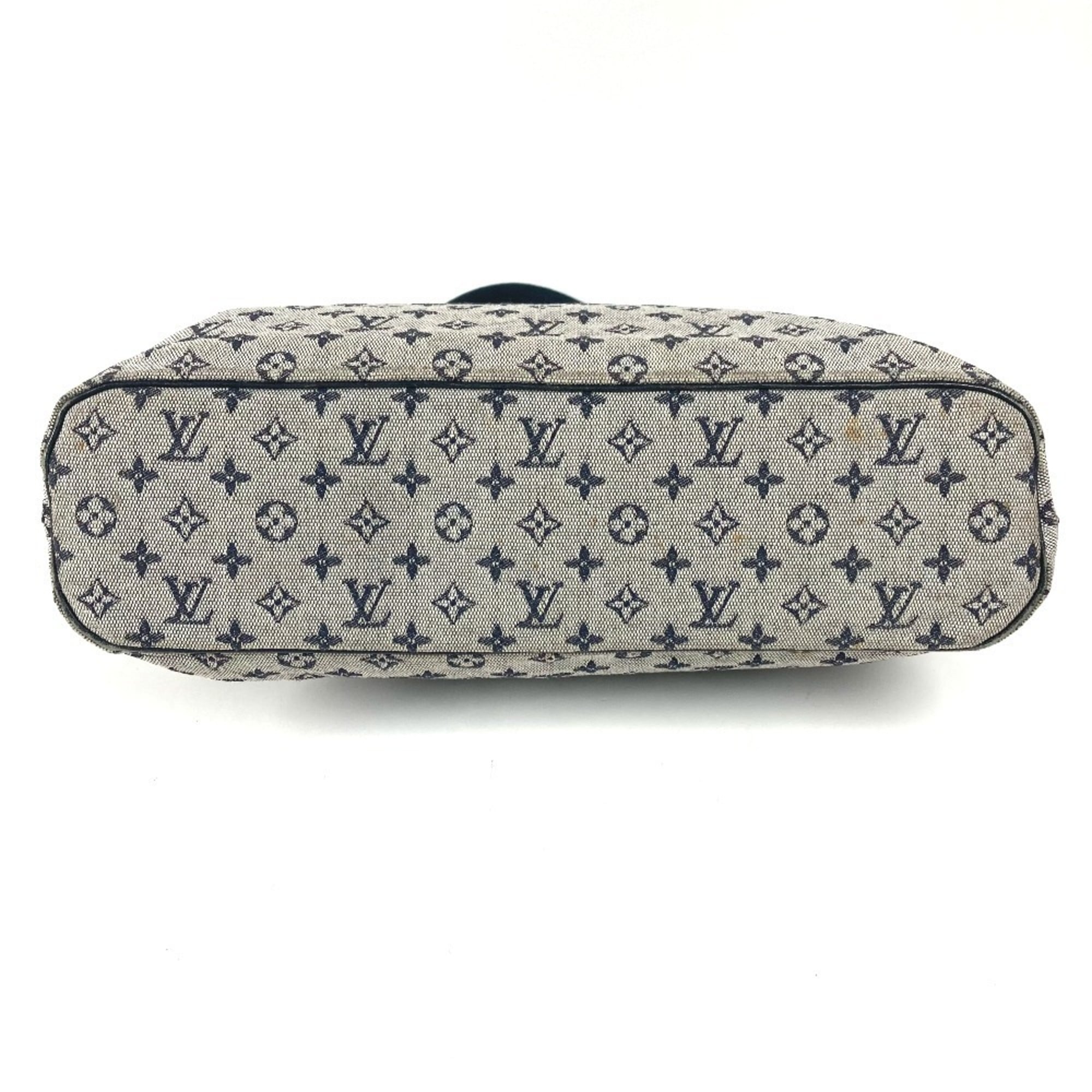 Louis Vuitton Navy Monogram Mini Canvas Leather Handbag Shoulder Bag Tote Bag (Pre-Owned)