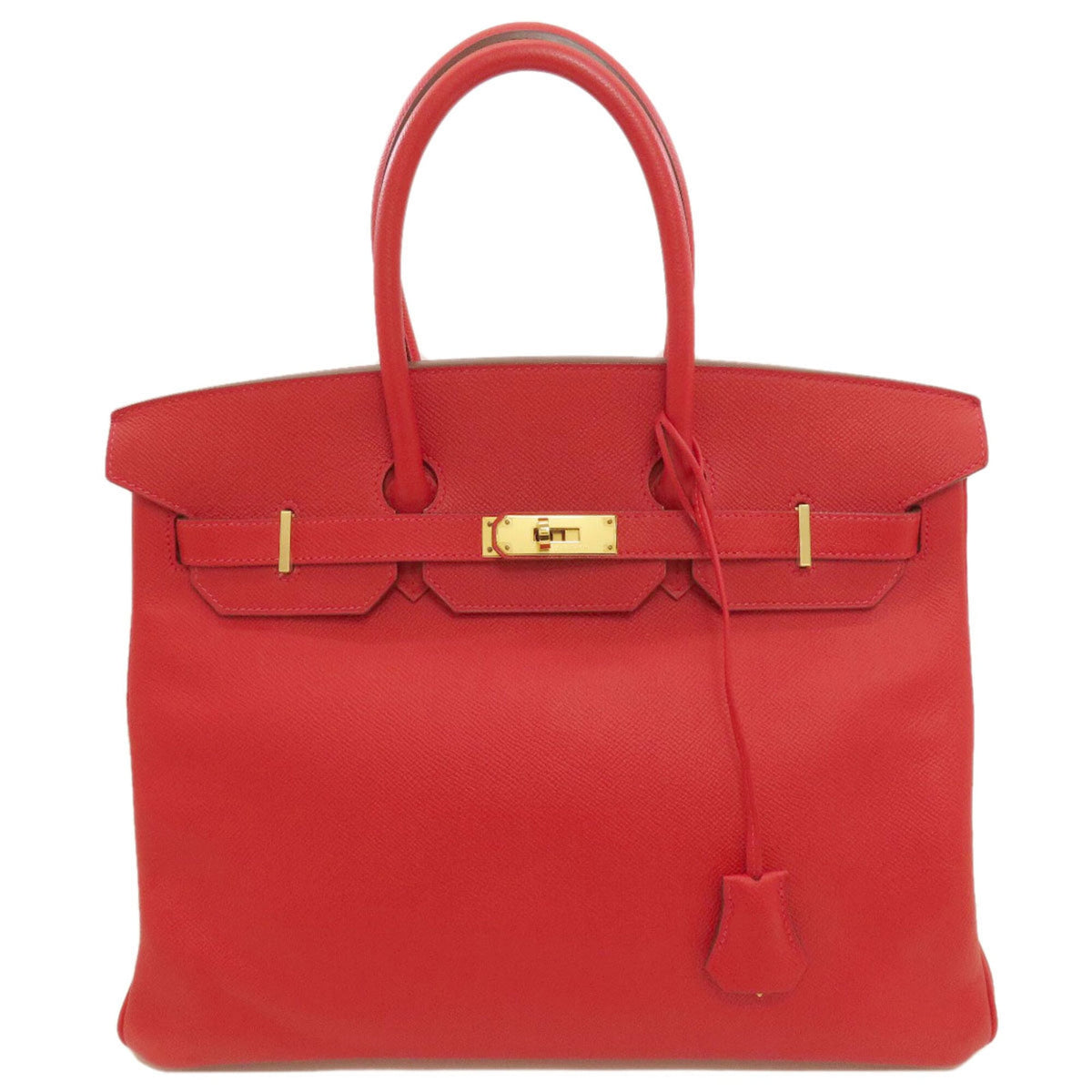 Hermes Red Color Rouge Casaque Epsom Leather Handbag (Pre-Owned)