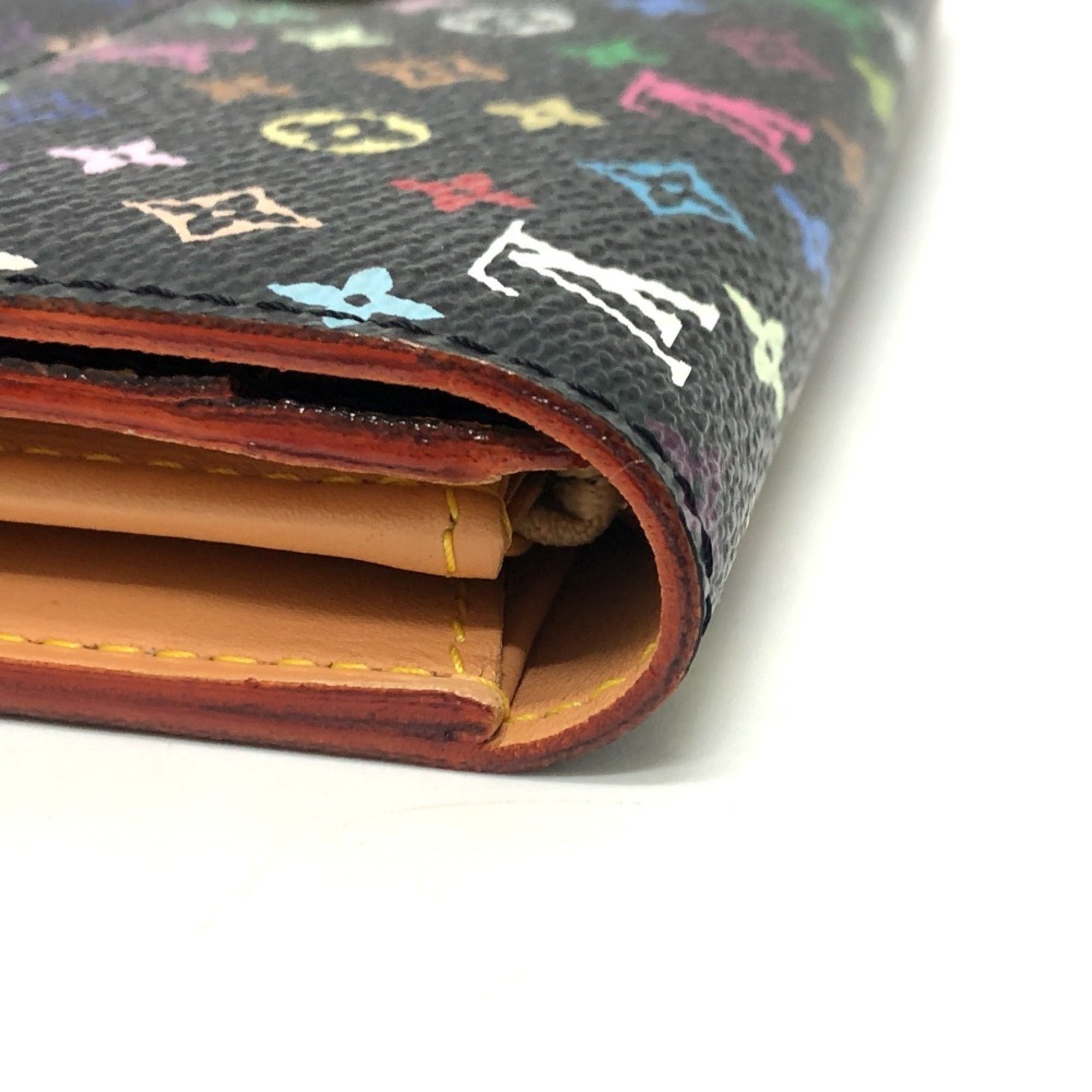 Louis Vuitton Black Monogram Multicolore Long Wallet (Bi-Fold) (Pre-Owned)
