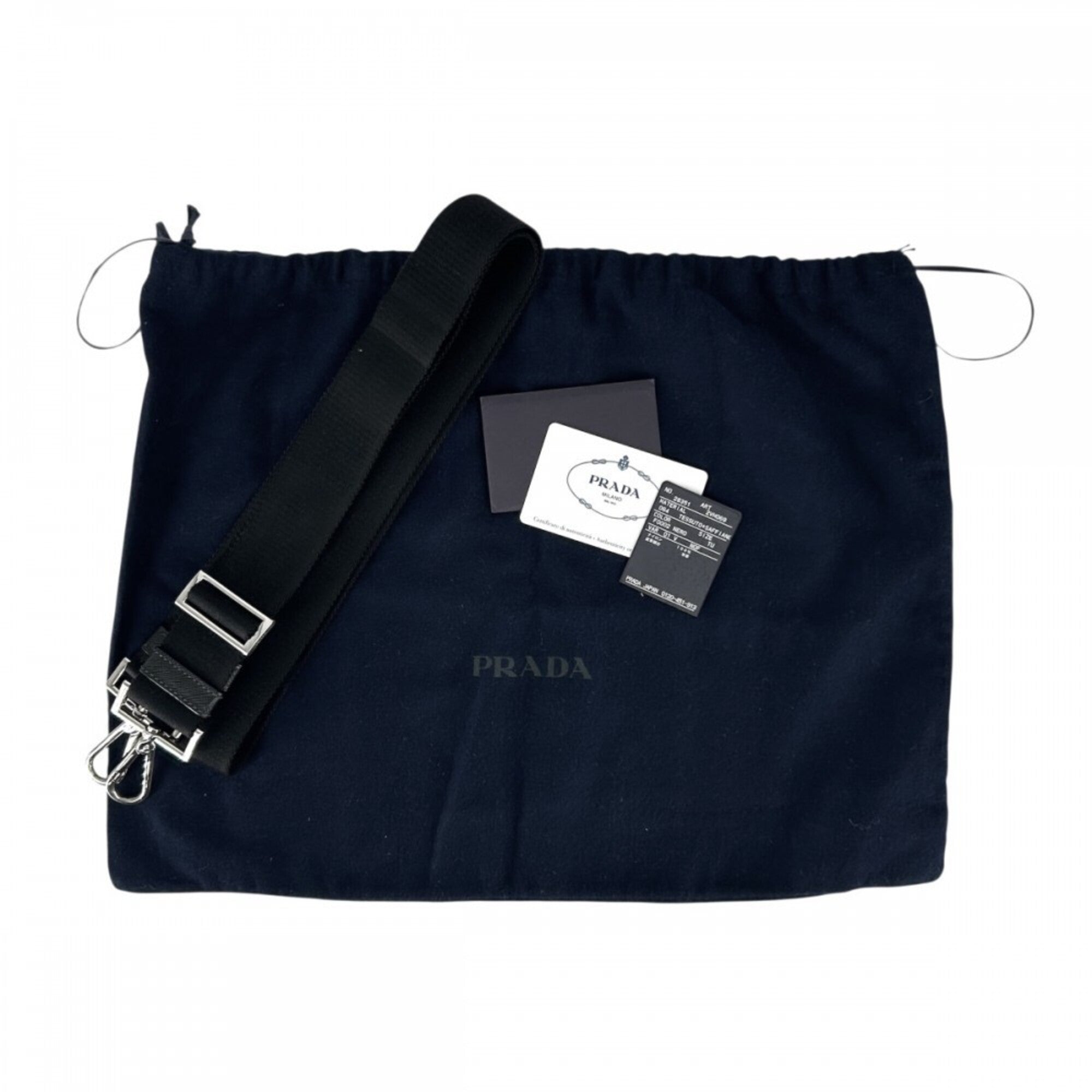 Prada Black Nylon Leather Handbag Shoulder Bag (Pre-Owned)