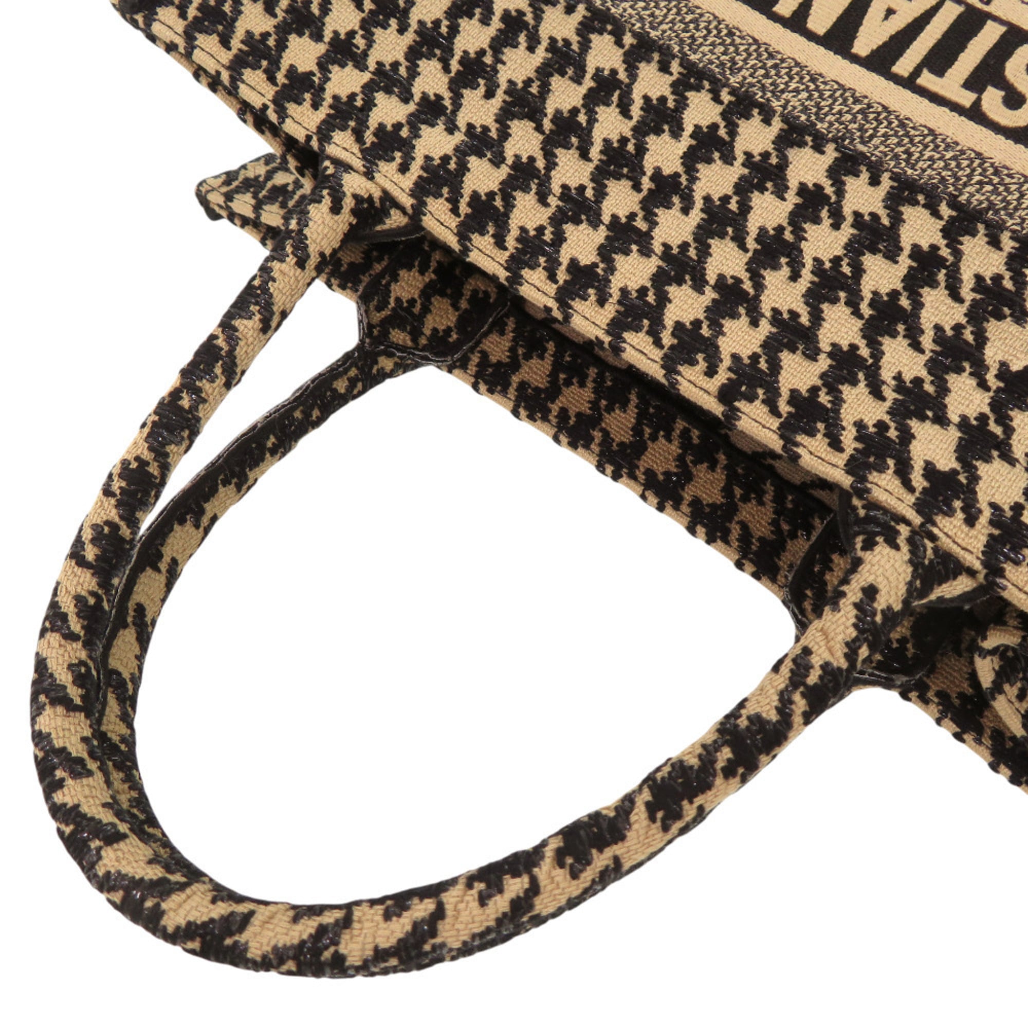 Christian Dior Beige Black Canvas Tote Bag (Pre-Owned)