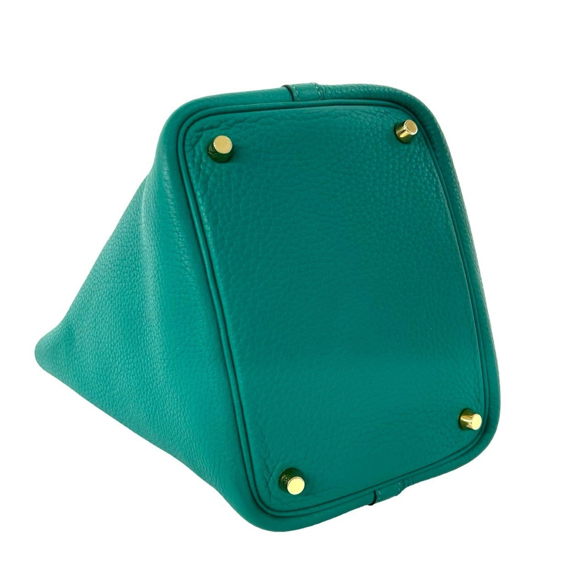 Hermes Green Taurillon Clemence Leather Handbag (Pre-Owned)