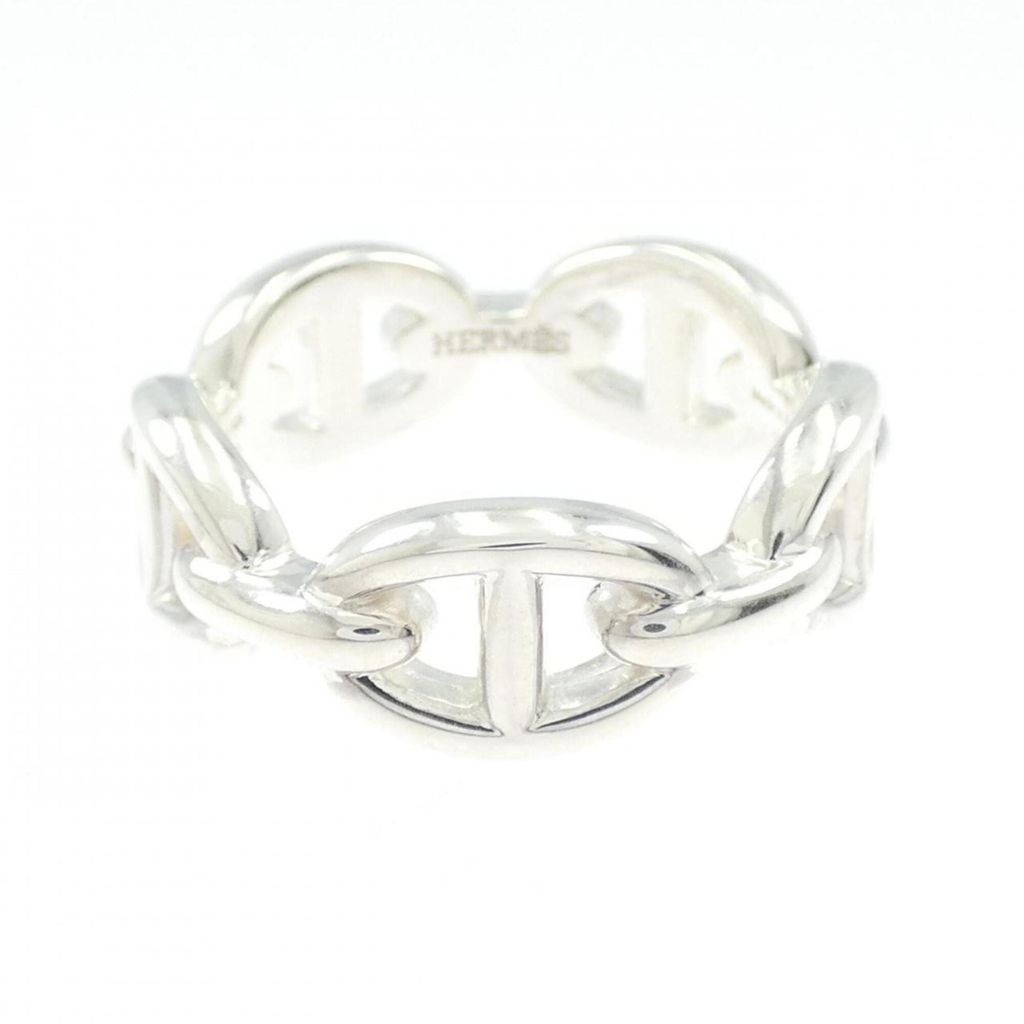 Hermes Silver 925 Band Ring (Pre-Owned)