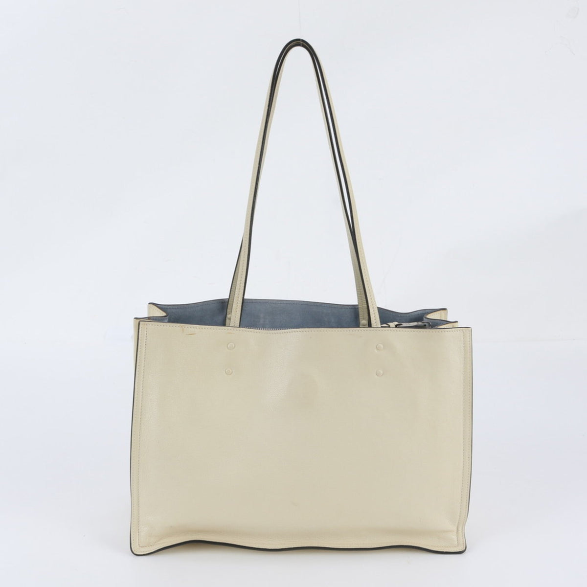 Prada Ivory Leather Handbag Shoulder Bag Tote Bag (Pre-Owned)