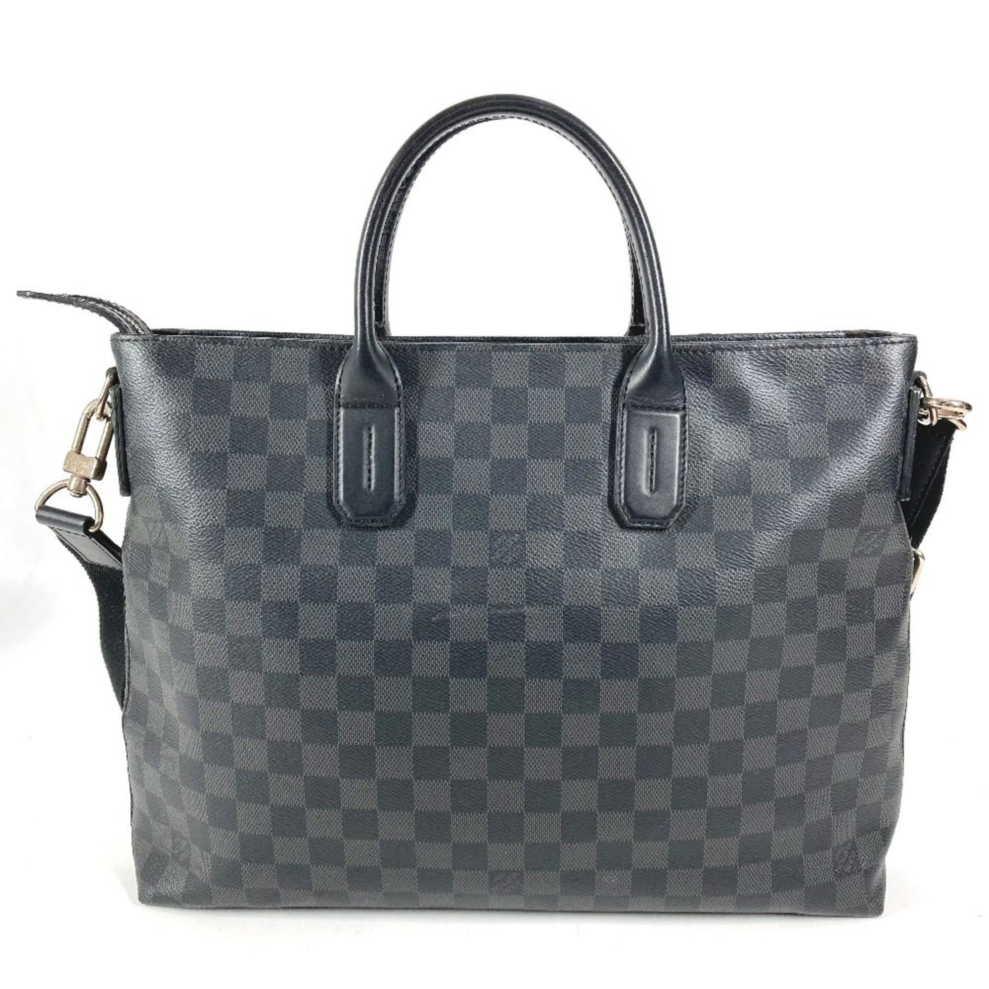 Louis Vuitton Black Damier Graphite Canvas Briefcase Handbag Shoulder Bag Tote Bag (Pre-Owned)