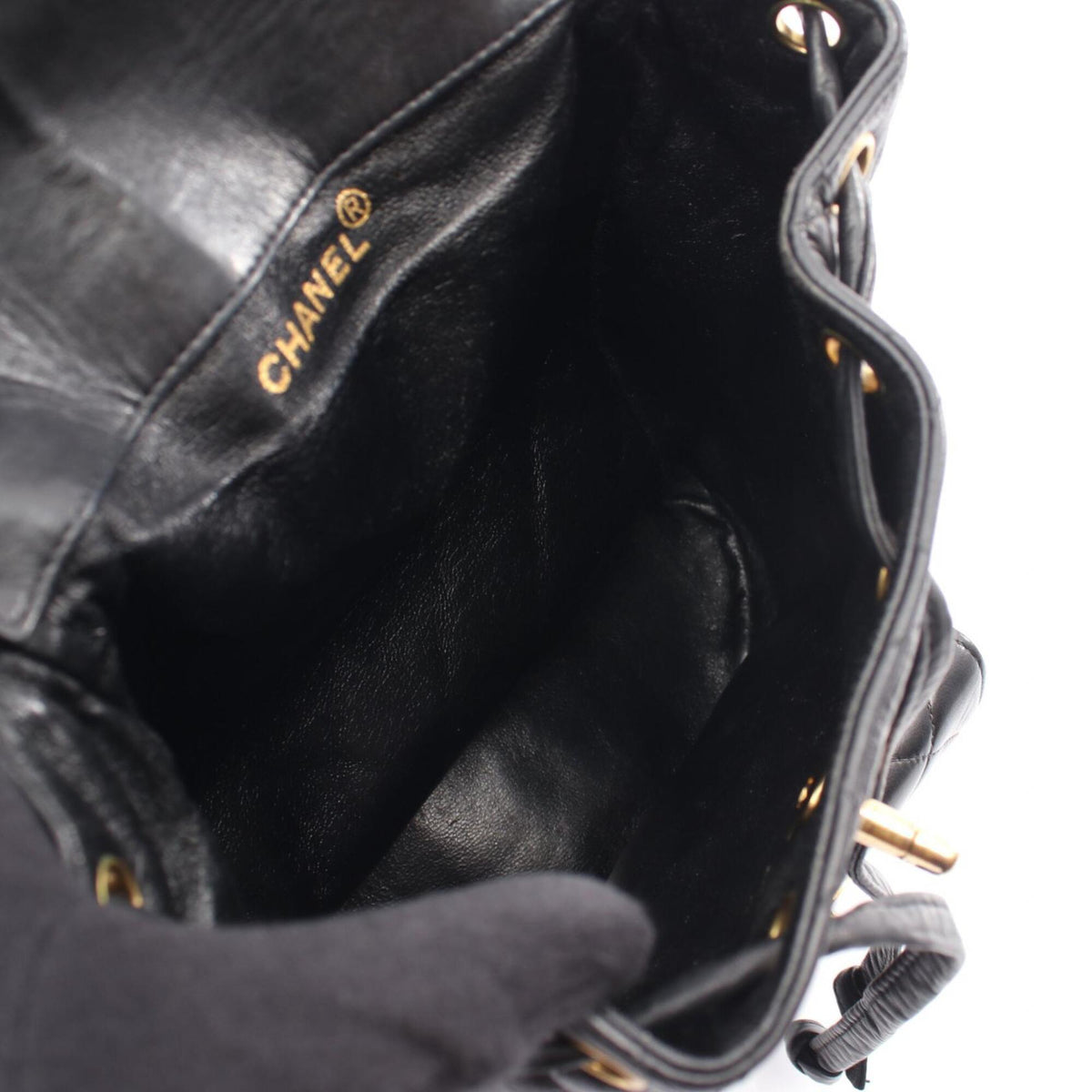 Chanel Black Leather Backpack Handbag (Pre-Owned)