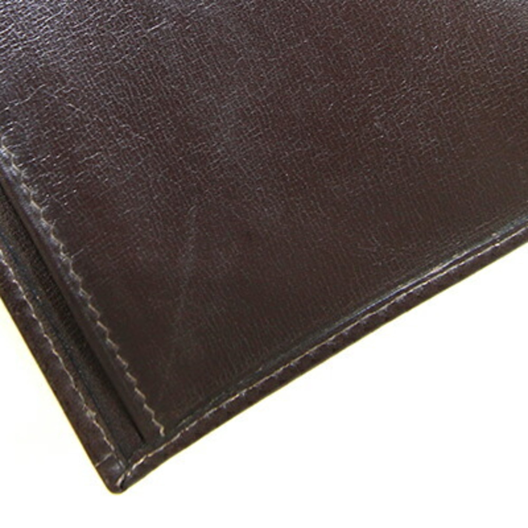 Celine Dark Brown Suede Leather Long Wallet (Bi-Fold) (Pre-Owned)