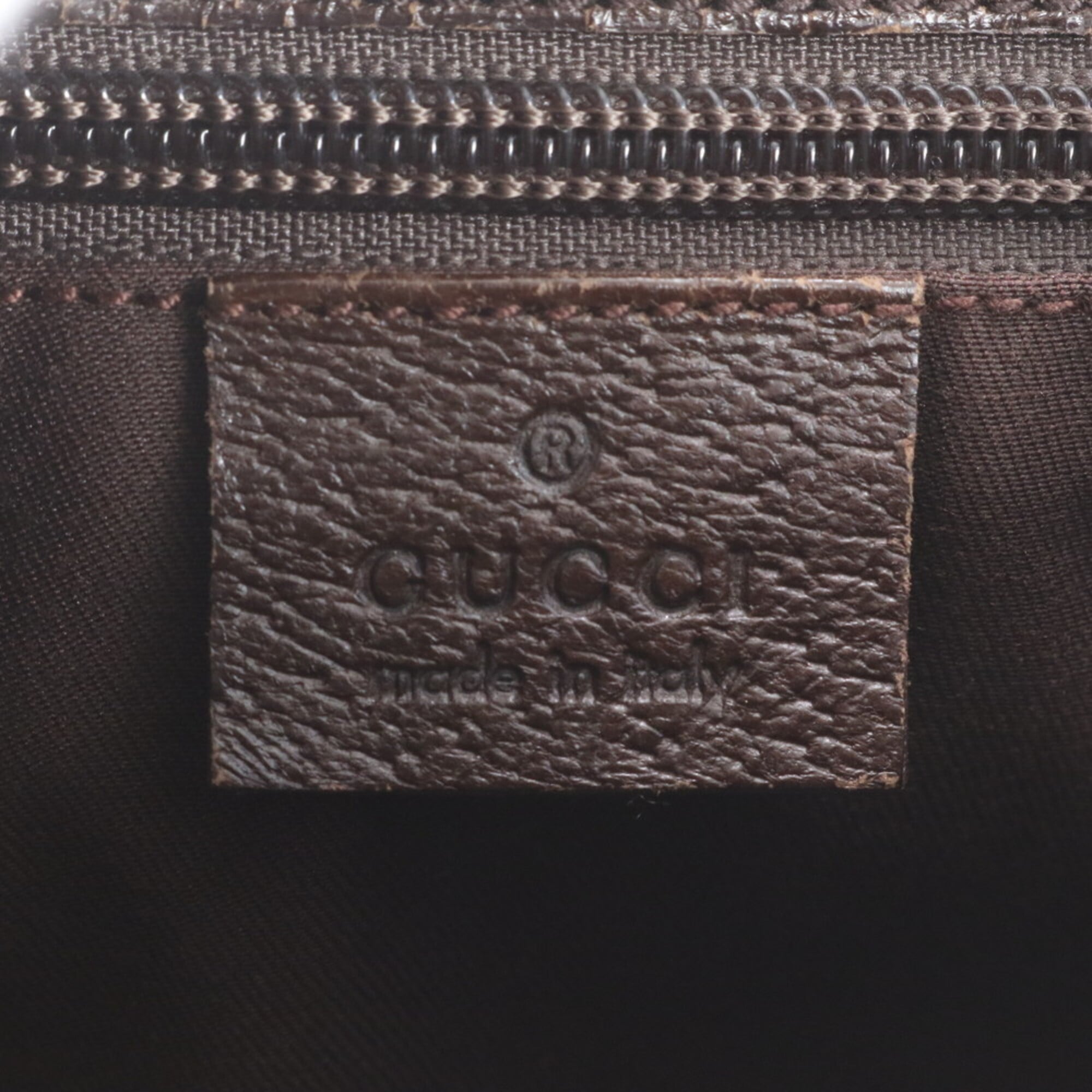 Gucci Beige Brown Leather Canvas Messenger Bag Shoulder Bag (Pre-Owned)