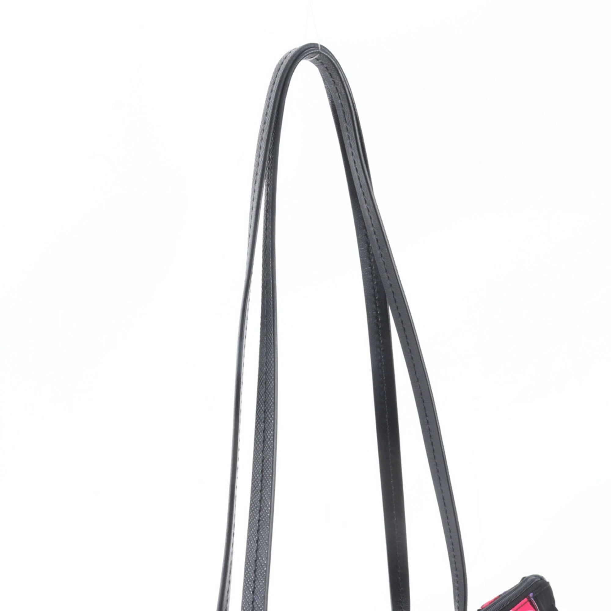 Prada Black Pink Nylon Leather Handbag Shoulder Bag Tote Bag (Pre-Owned)