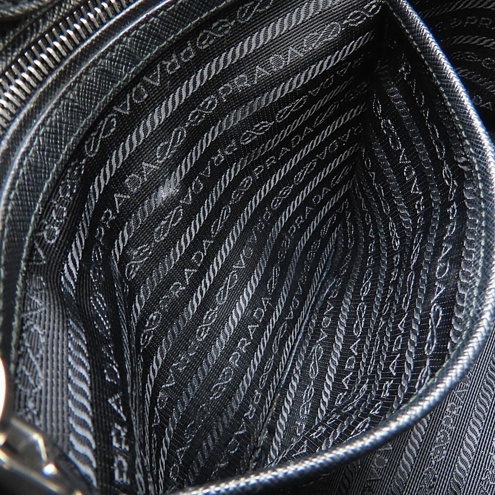Prada Black Nylon Leather Tote Bag (Pre-Owned)