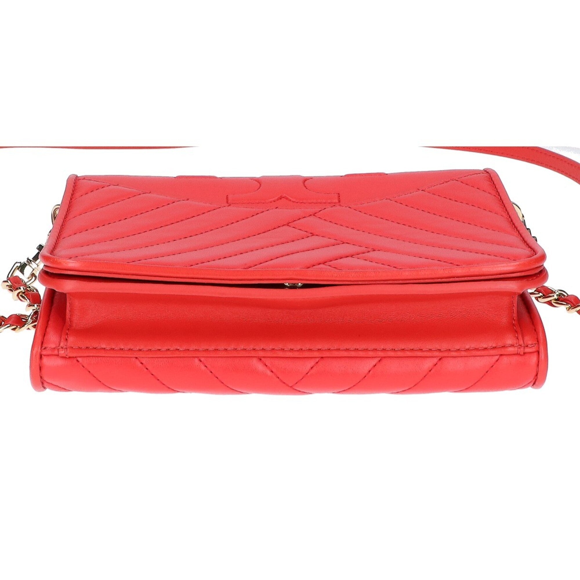 Tory Burch Red Color Leather Shoulder Bag (Pre-Owned)