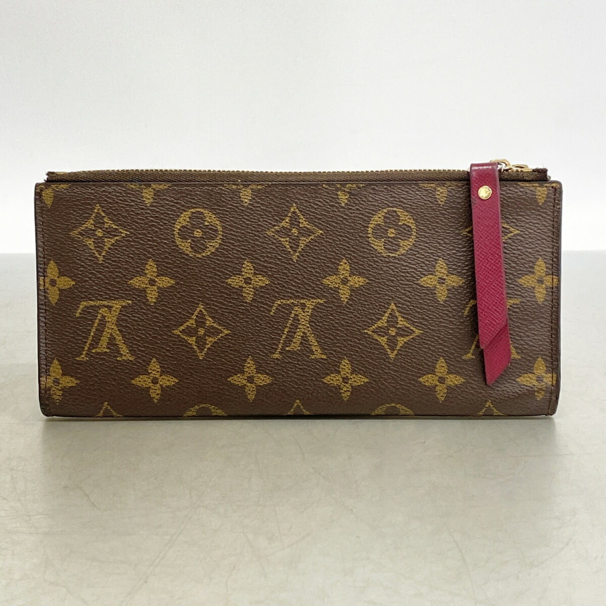 Louis Vuitton Brown Fuchsia Long Wallet (Bi-Fold) (Pre-Owned)