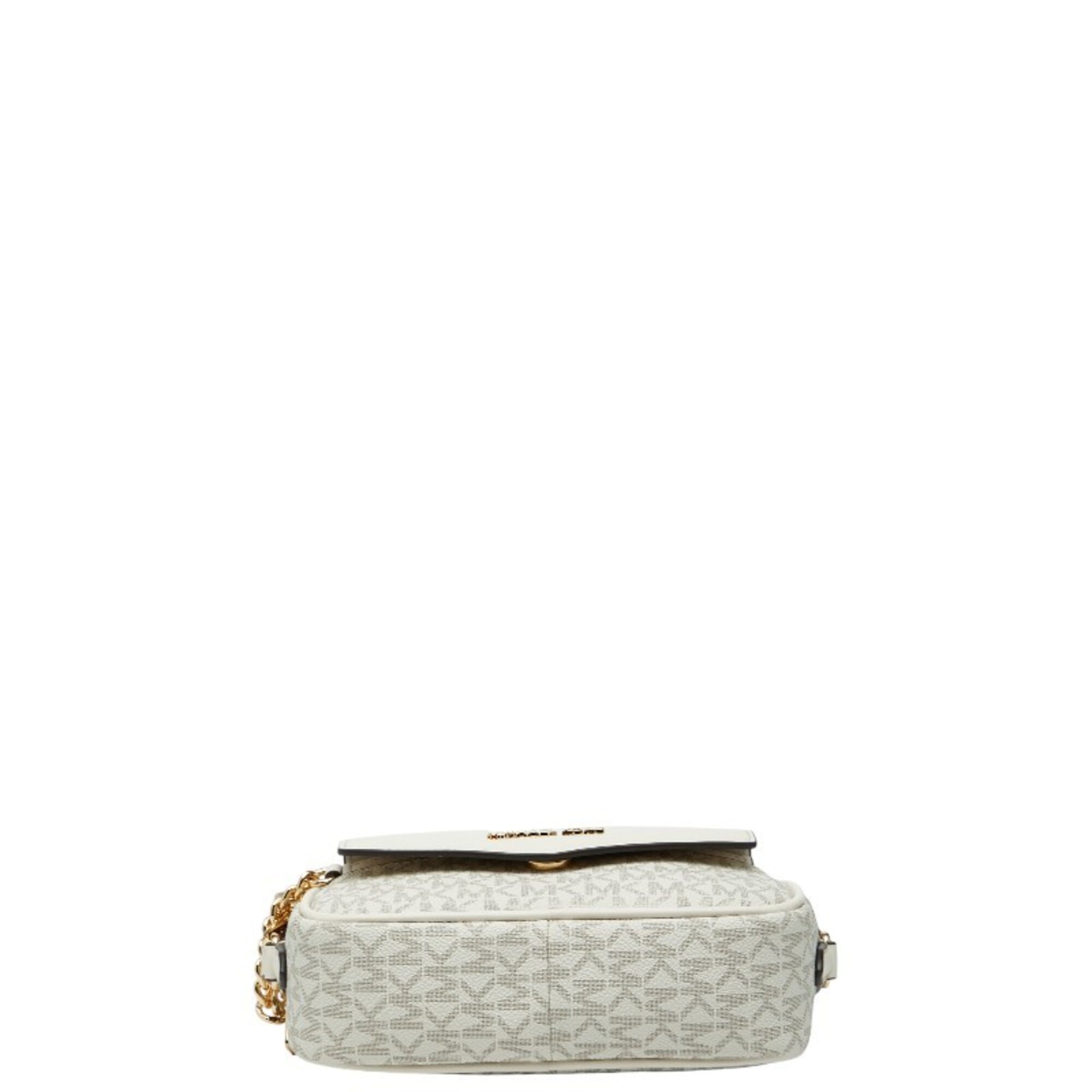 Michael Kors Beige White Leather Pvc Pouch Shoulder Bag (Pre-Owned)